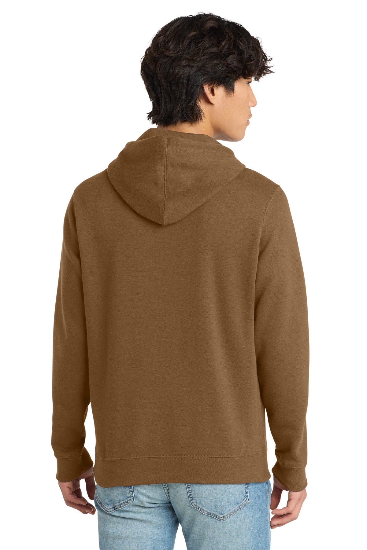 Custom Embroidered District Sweatshirts in Duck Brown