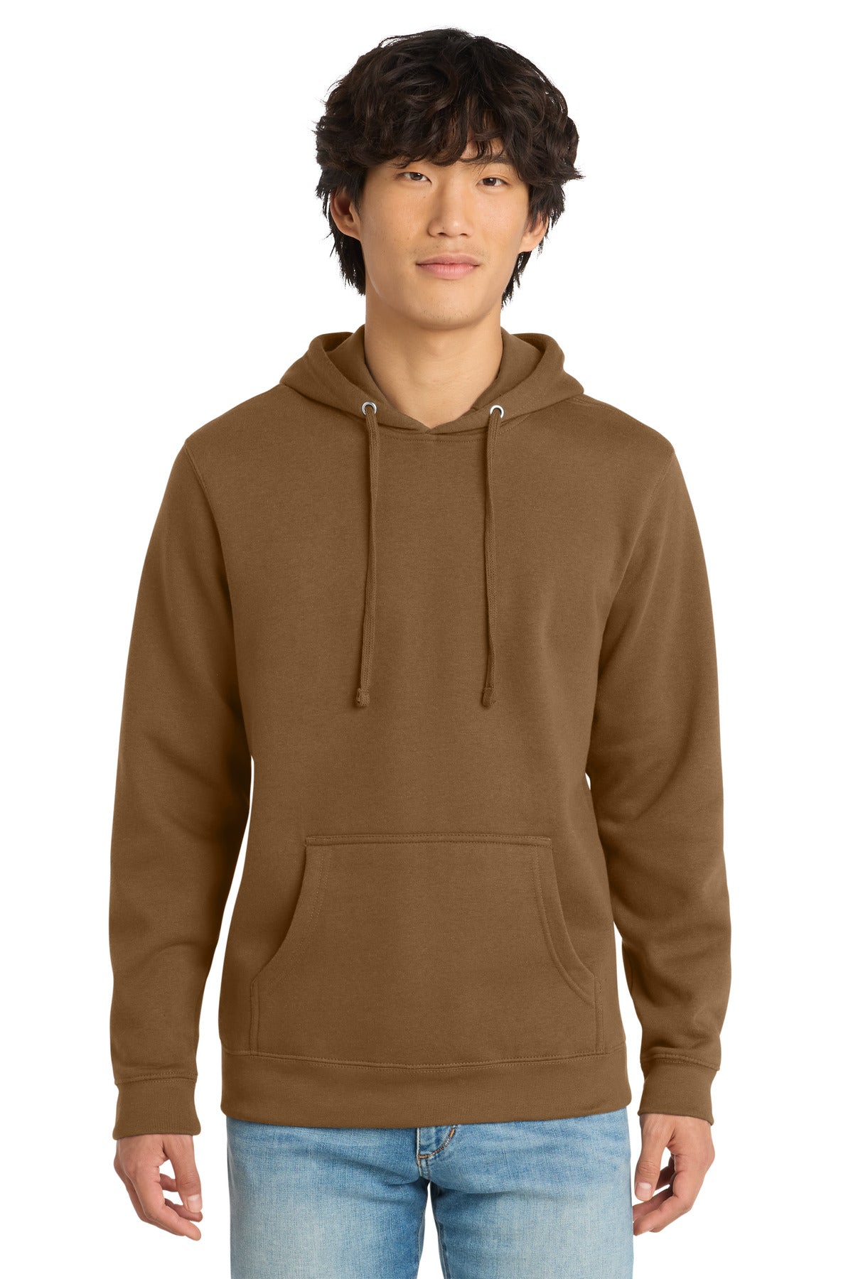 Custom Embroidered District Sweatshirts in Duck Brown