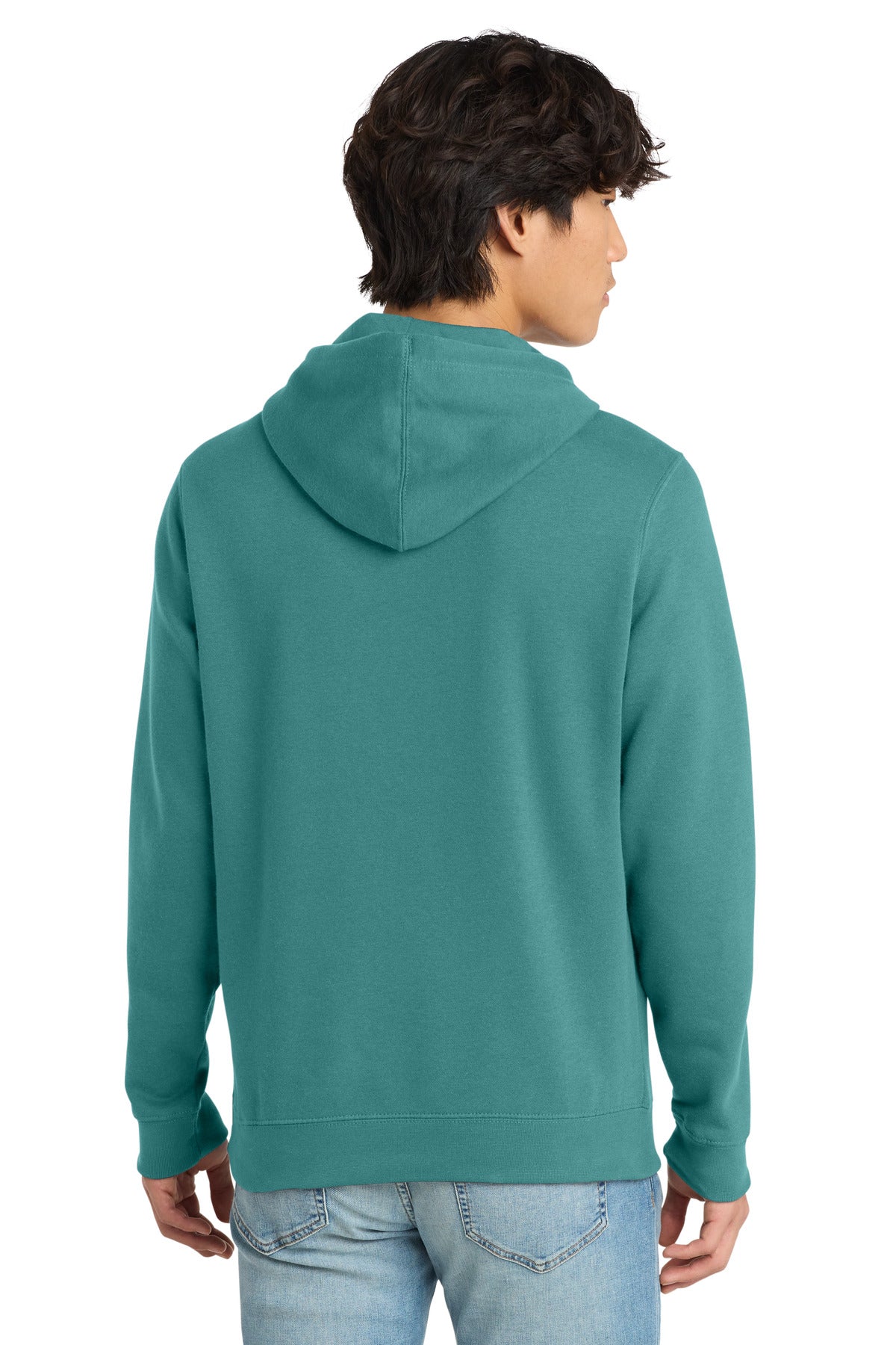 Custom Embroidered District Sweatshirts in Eucalyptus Blue
