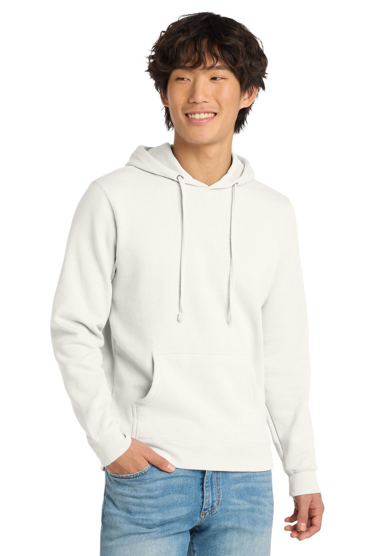 Custom Embroidered District Sweatshirts in Gardenia
