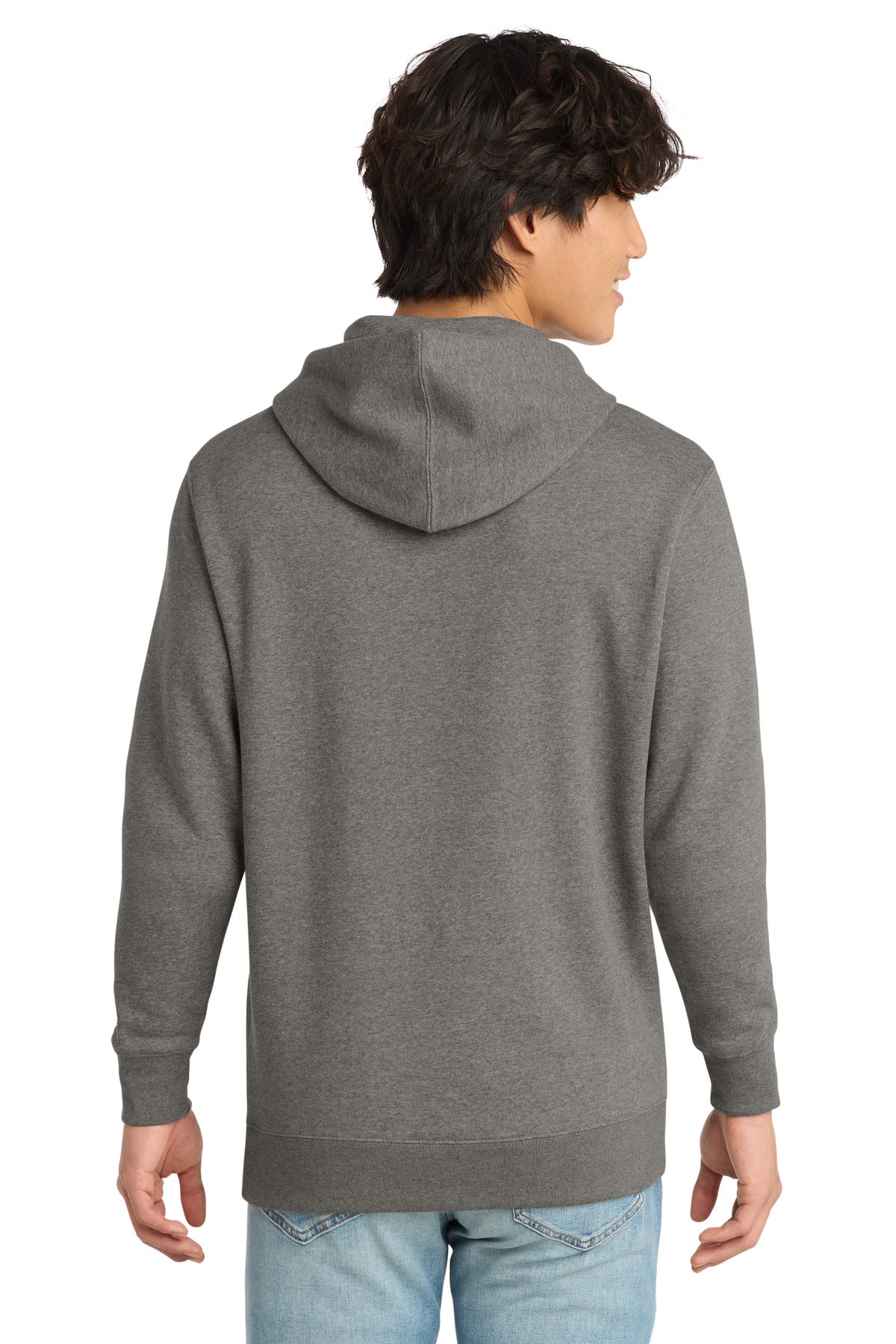 Custom Embroidered District Sweatshirts in Grey Frost