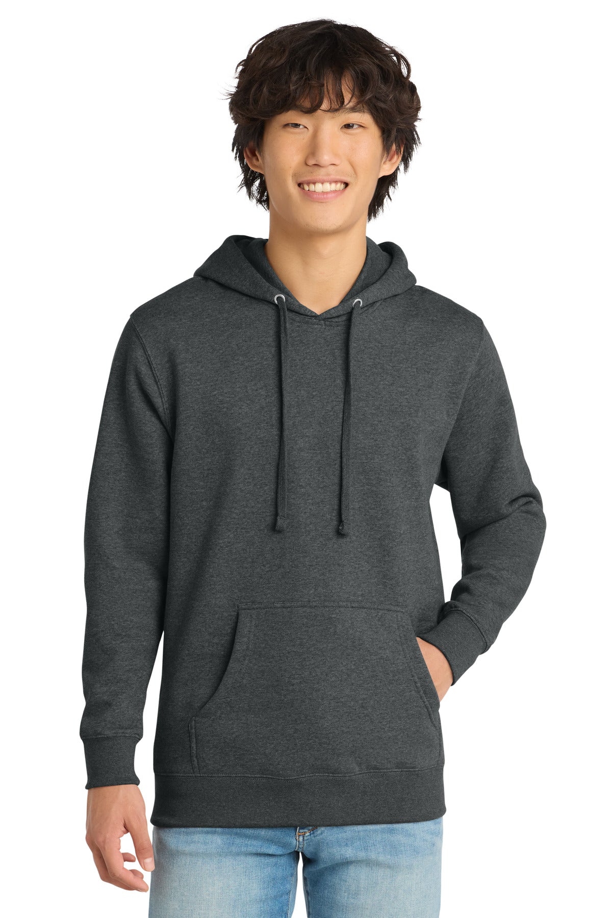 Custom Embroidered District Sweatshirts in Heathered Charcoal