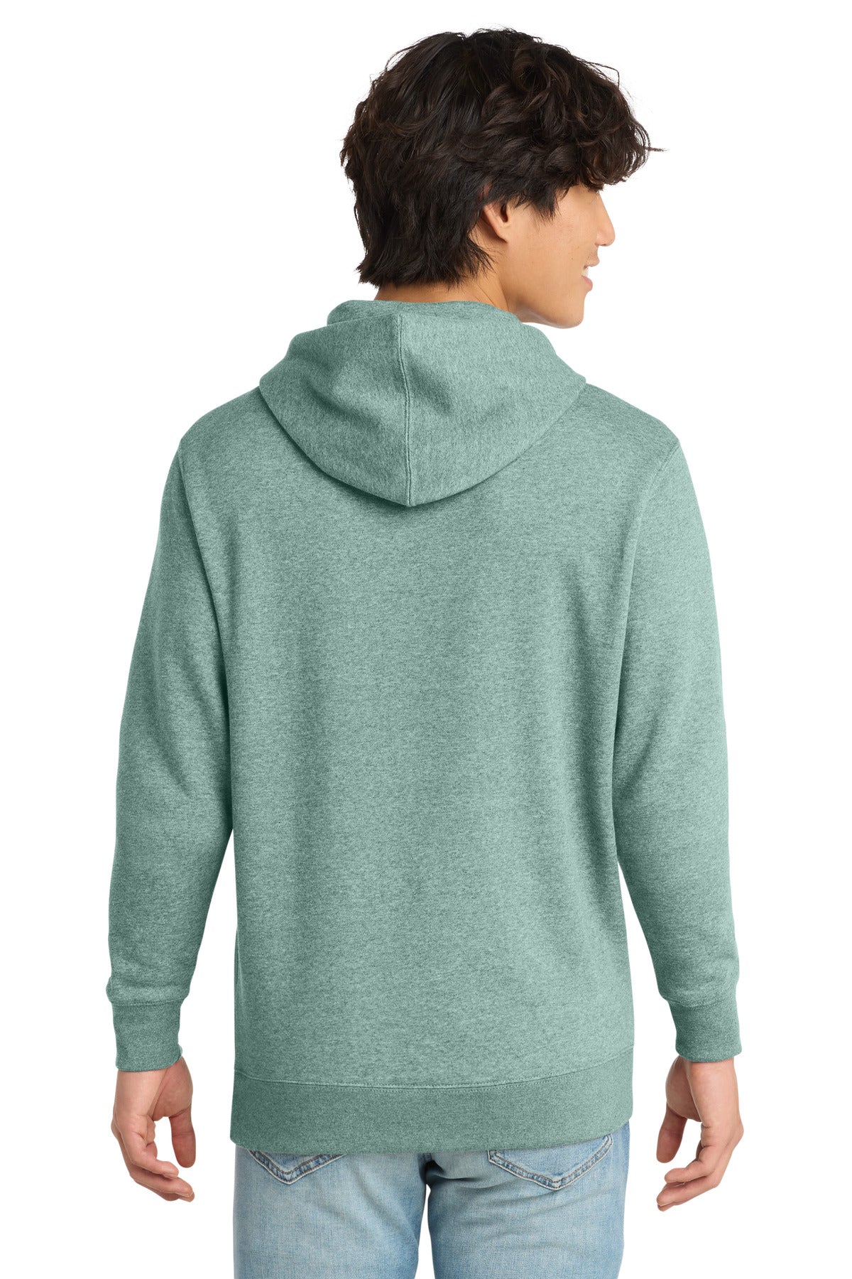 Custom Embroidered District Sweatshirts in Heathered Dusty Sage
