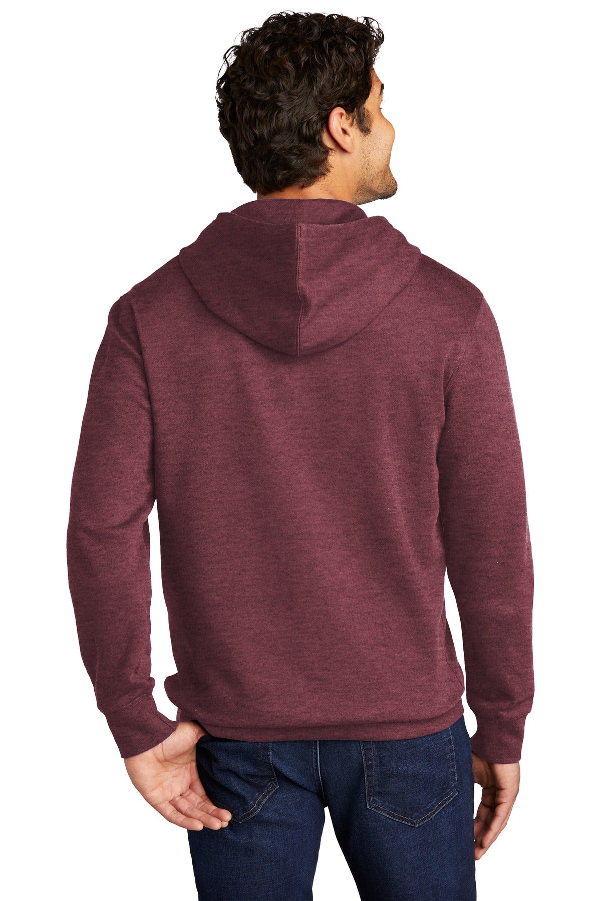 Custom Embroidered District V.I.T.Fleece Hoodie DT6100,Heathered Cardinal