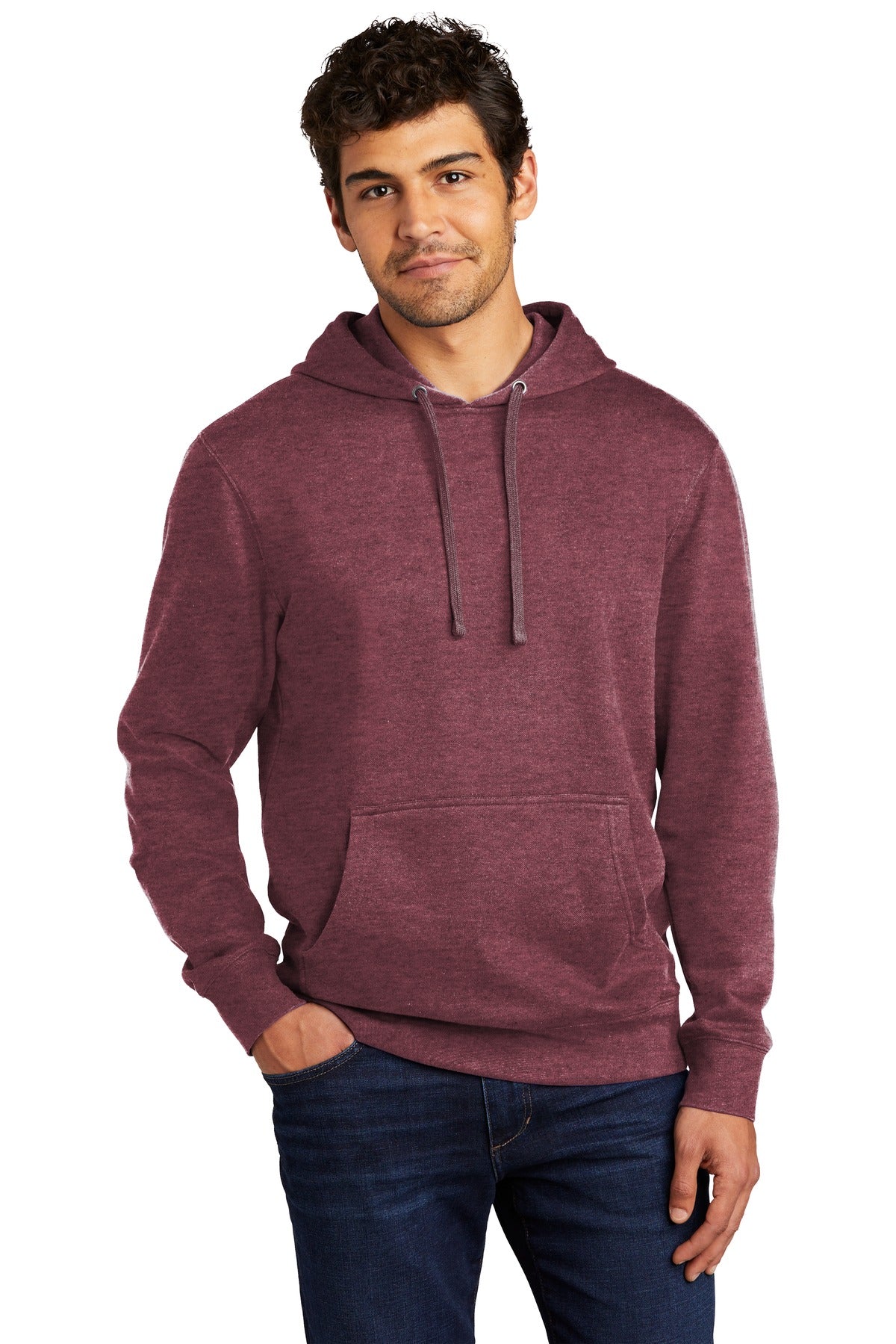 District V.I.T.Fleece Hoodie DT6100 Heathered Cardinal