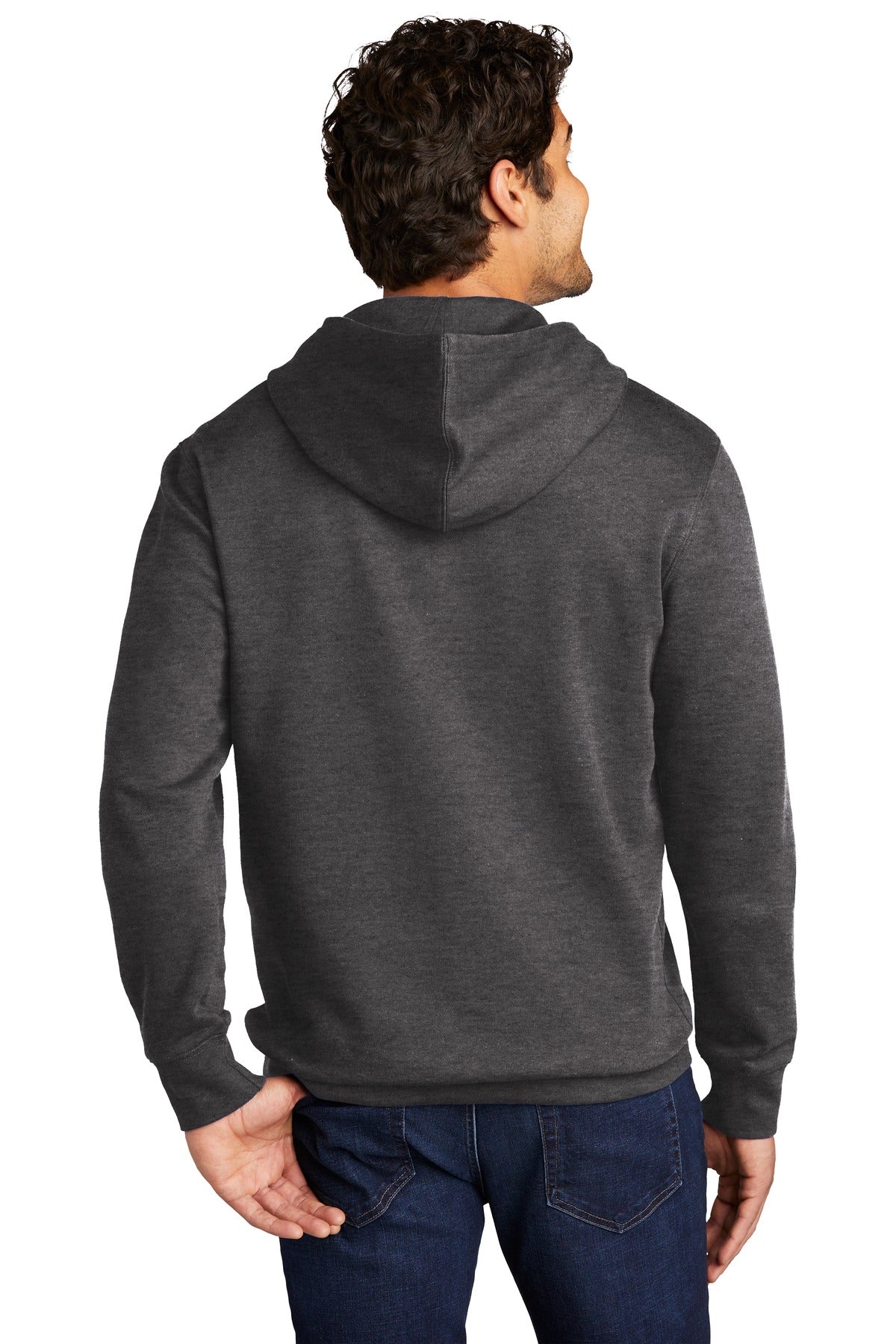 Custom Embroidered District V.I.T.Fleece Hoodie DT6100,Heathered Charcoal