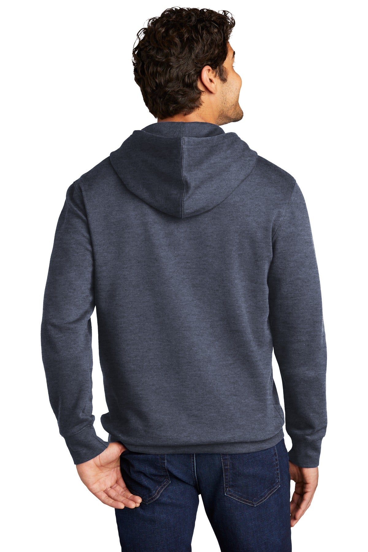 Custom Embroidered District V.I.T.Fleece Hoodie DT6100,Heathered Navy
