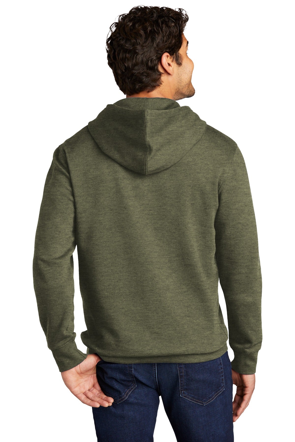 Custom Embroidered District V.I.T.Fleece Hoodie DT6100,Heathered Olive
