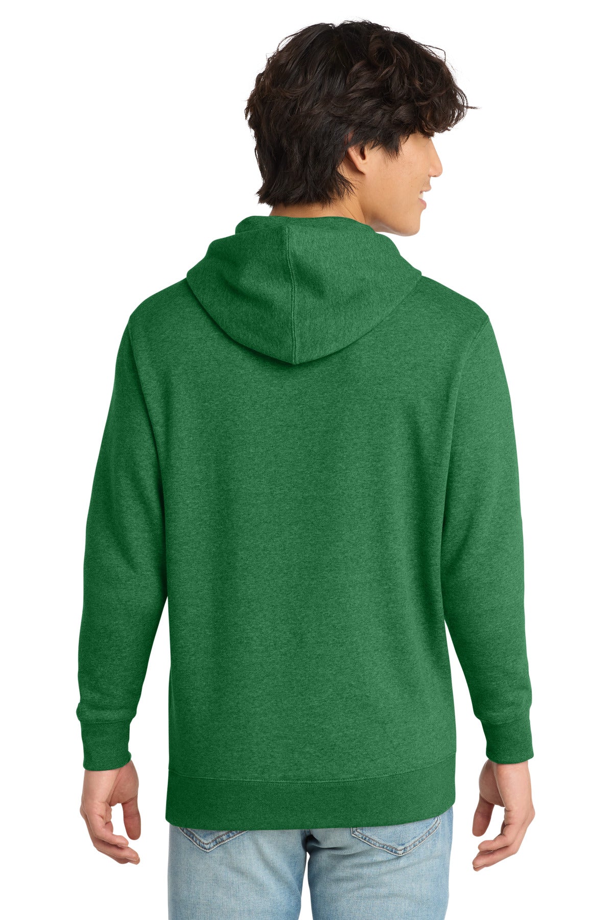 Custom Embroidered District Sweatshirts in Heathered Kelly Green
