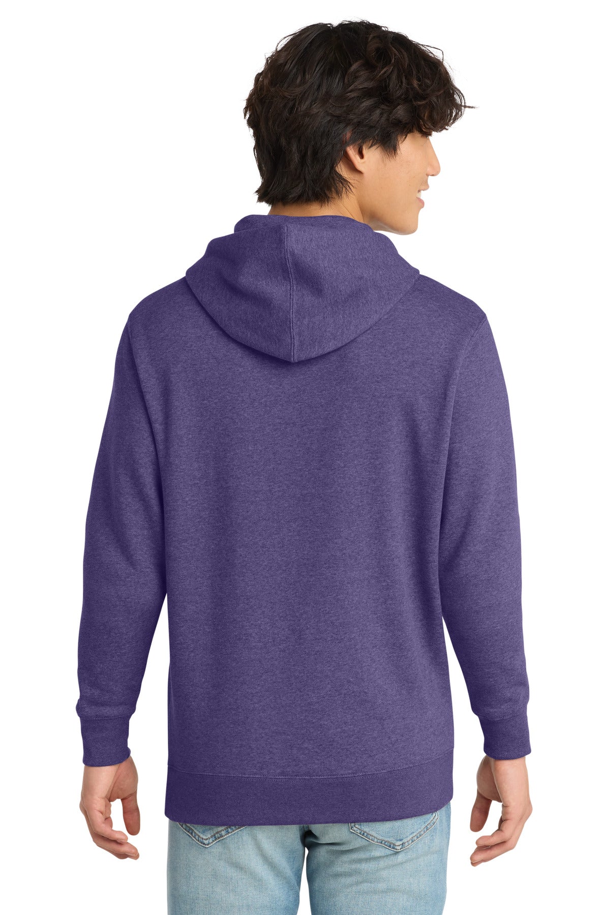 Custom Embroidered District Sweatshirts in Heathered Purple