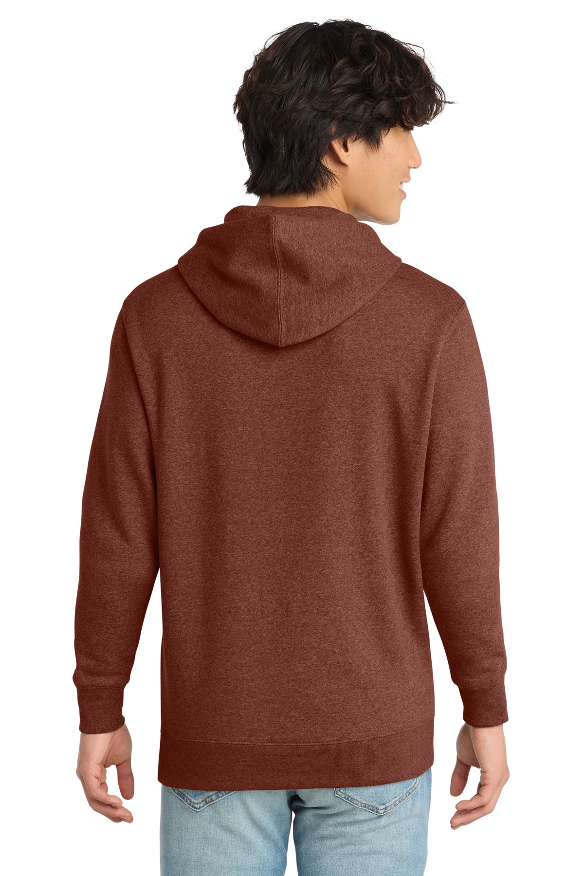 Custom Embroidered District Sweatshirts in Heathered Russet