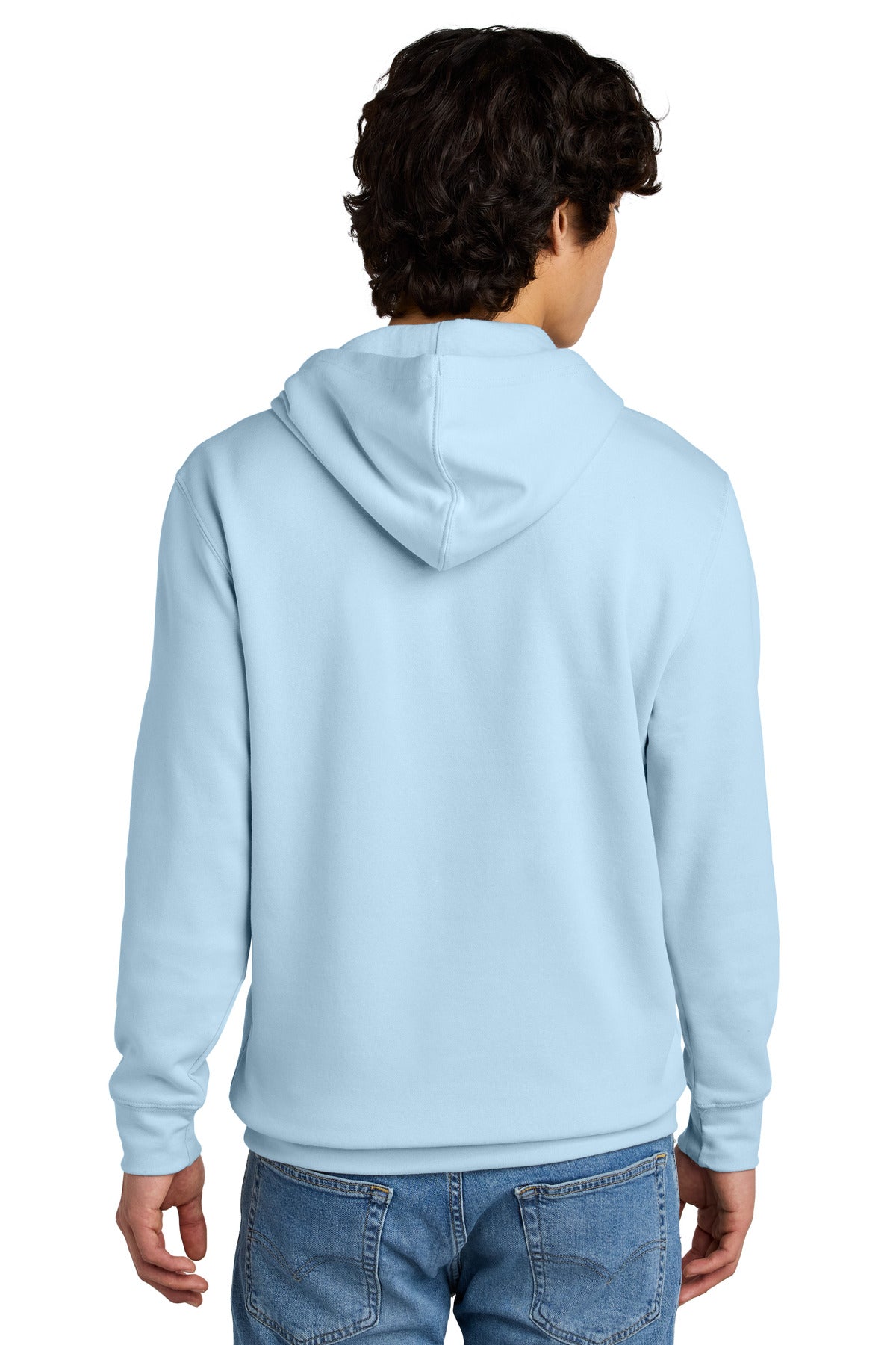 Custom Embroidered District V.I.T.Fleece Hoodie DT6100,Ice Blue