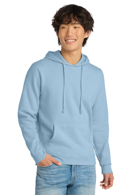 Custom Embroidered District Sweatshirts in Ice Blue