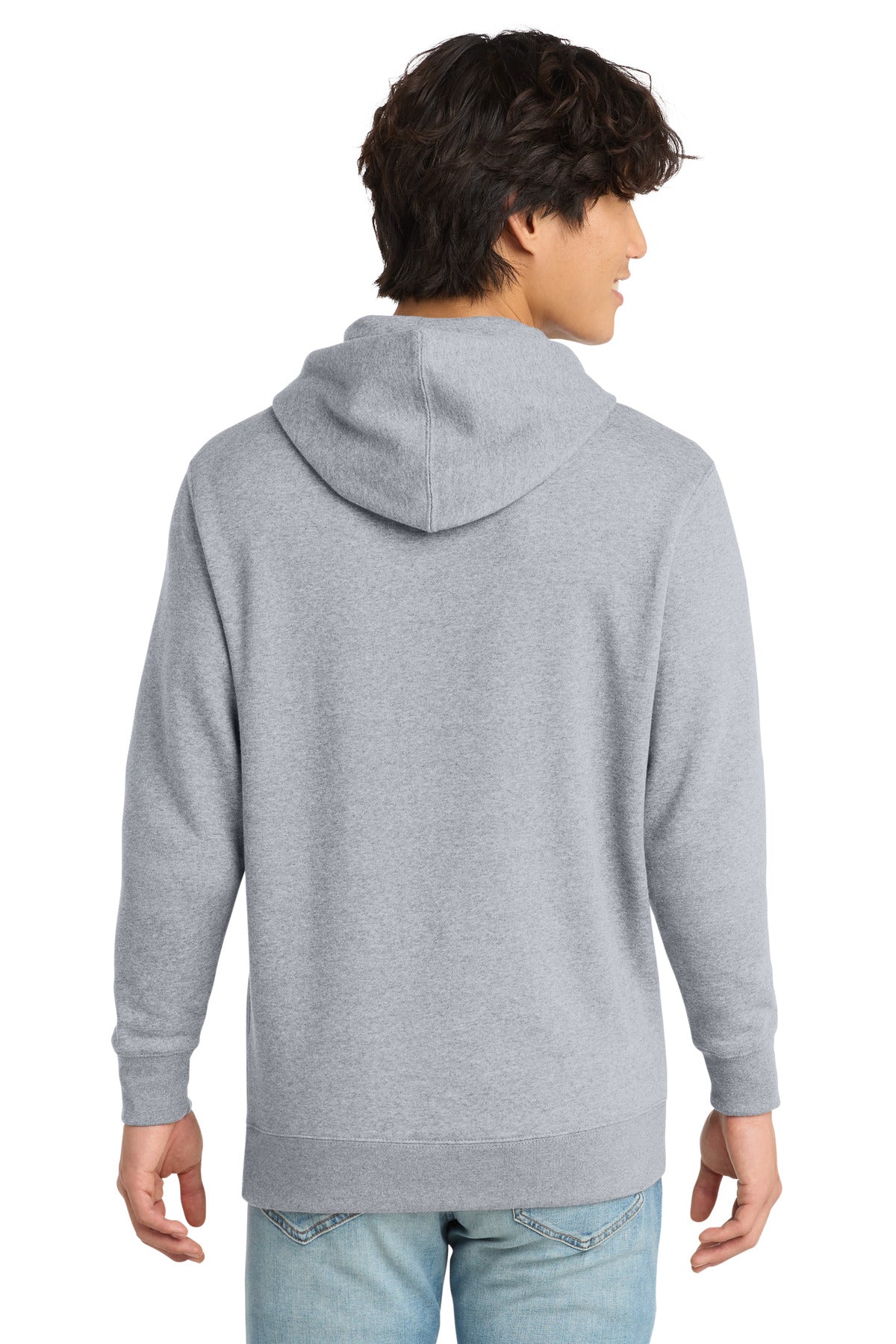 Custom Embroidered District Sweatshirts in Light Heather Grey