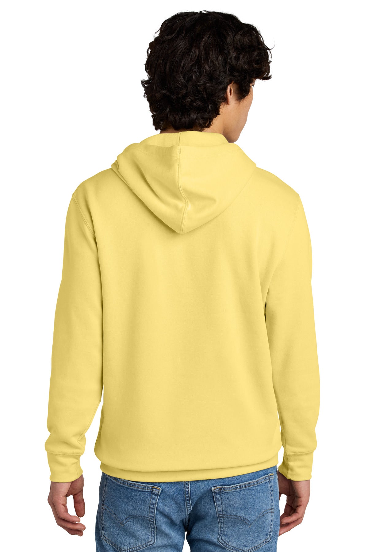 Custom Embroidered District V.I.T.Fleece Hoodie DT6100,Light Yellow