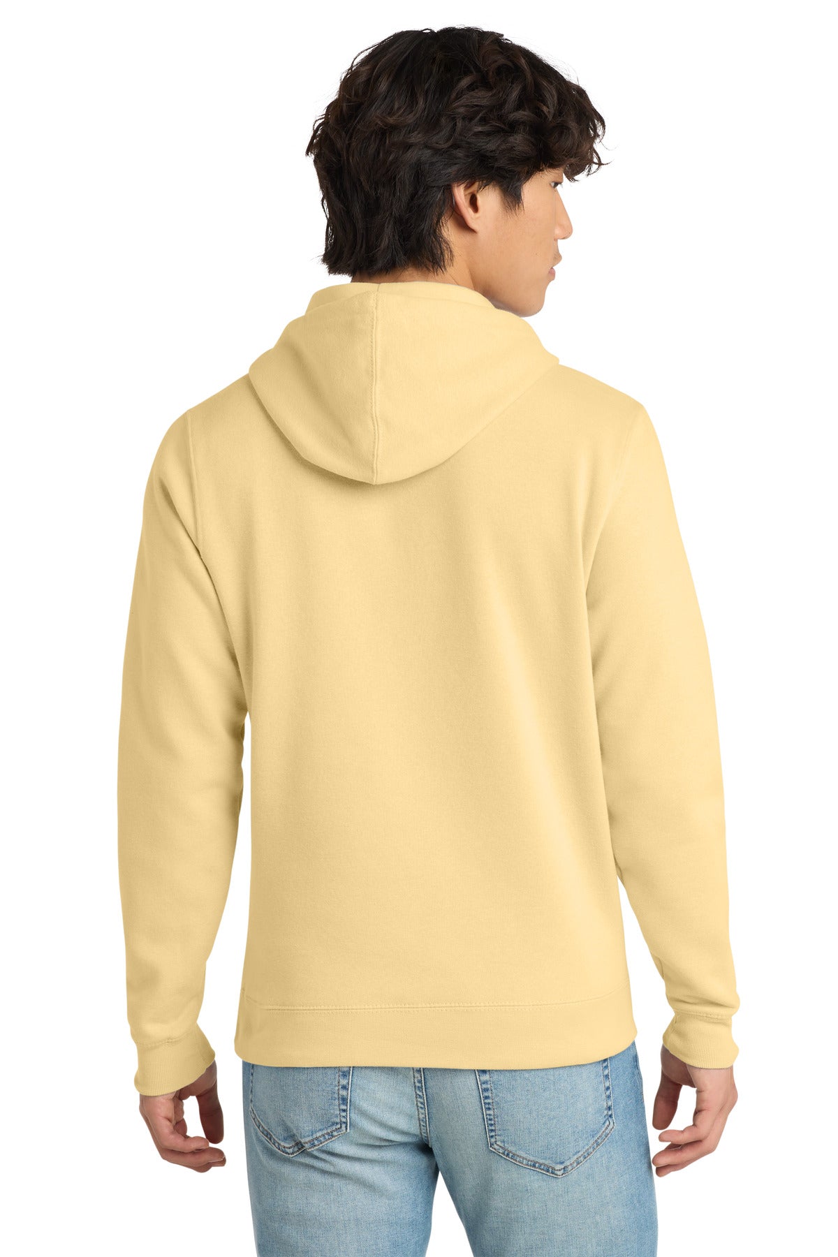 Custom Embroidered District Sweatshirts in Light Yellow