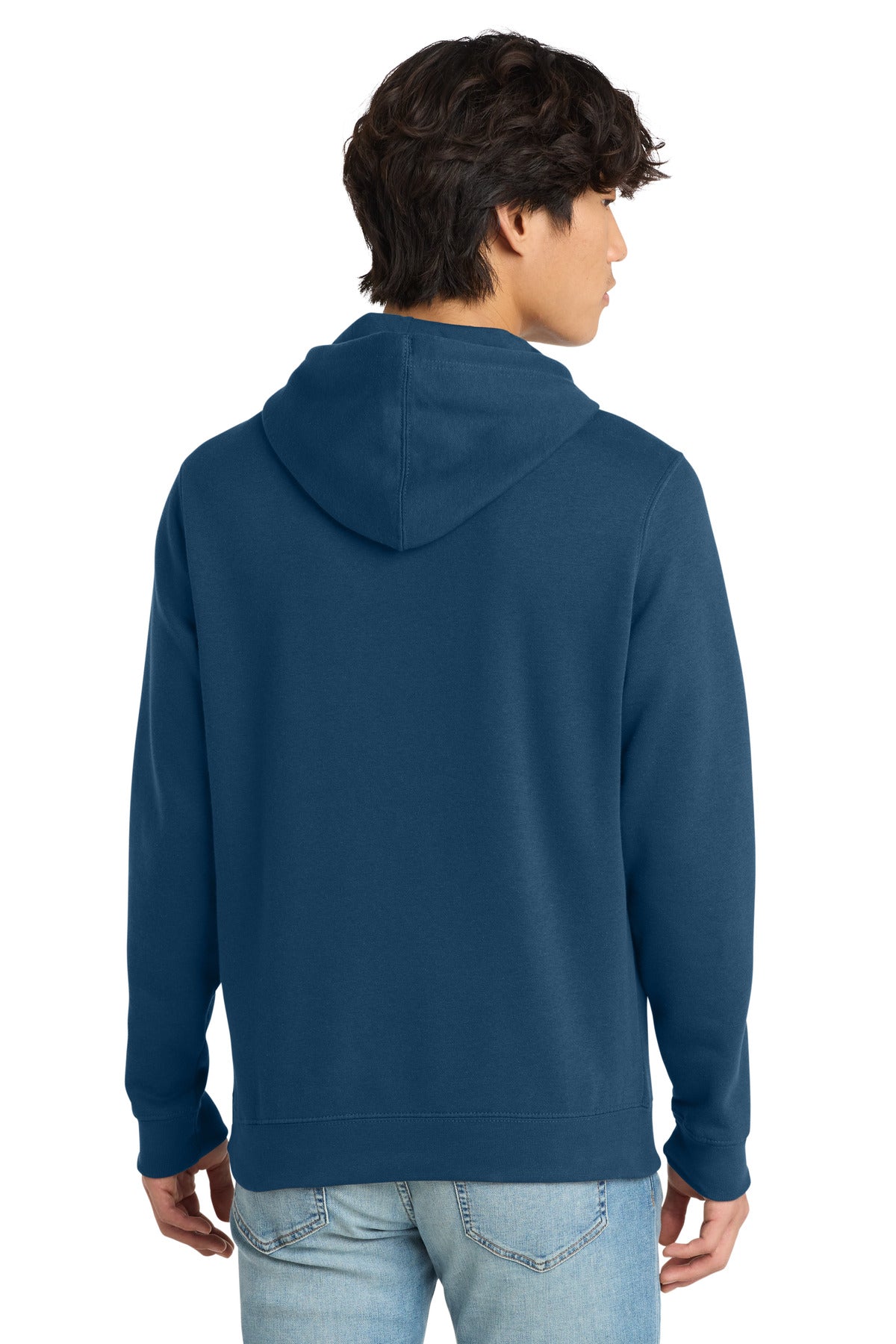 Custom Embroidered District Sweatshirts in Neptune Blue