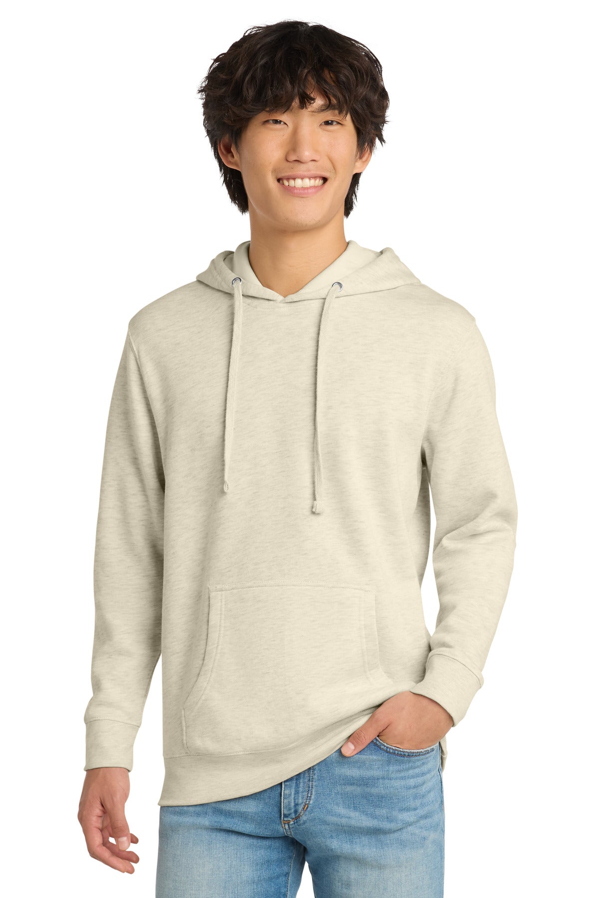 Custom Embroidered District Sweatshirts in Oatmeal Heather