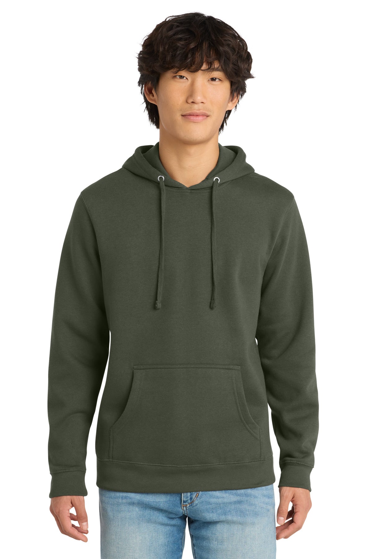 Custom Embroidered District Sweatshirts in Olive