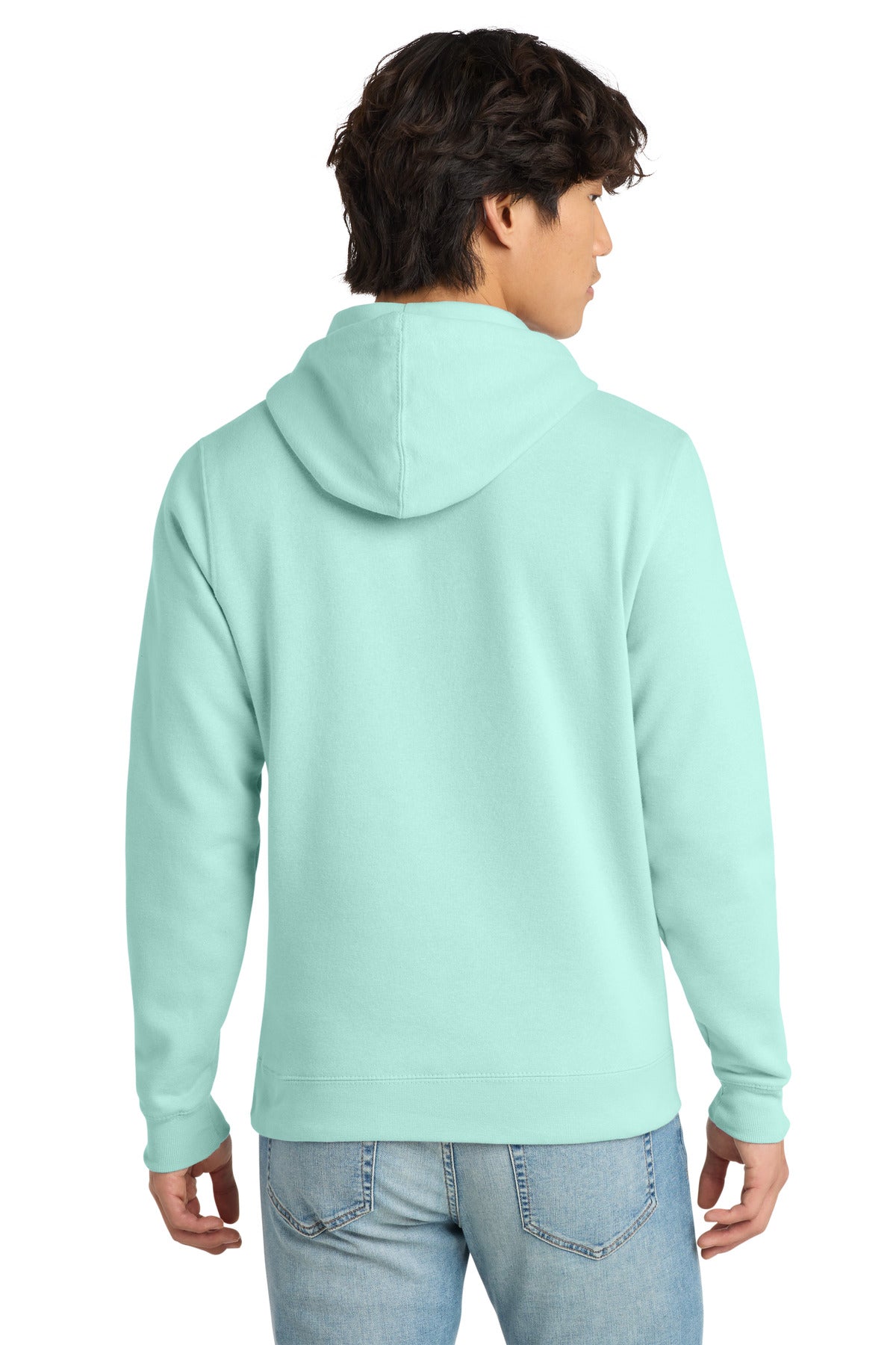 Custom Embroidered District Sweatshirts in Sea Mist