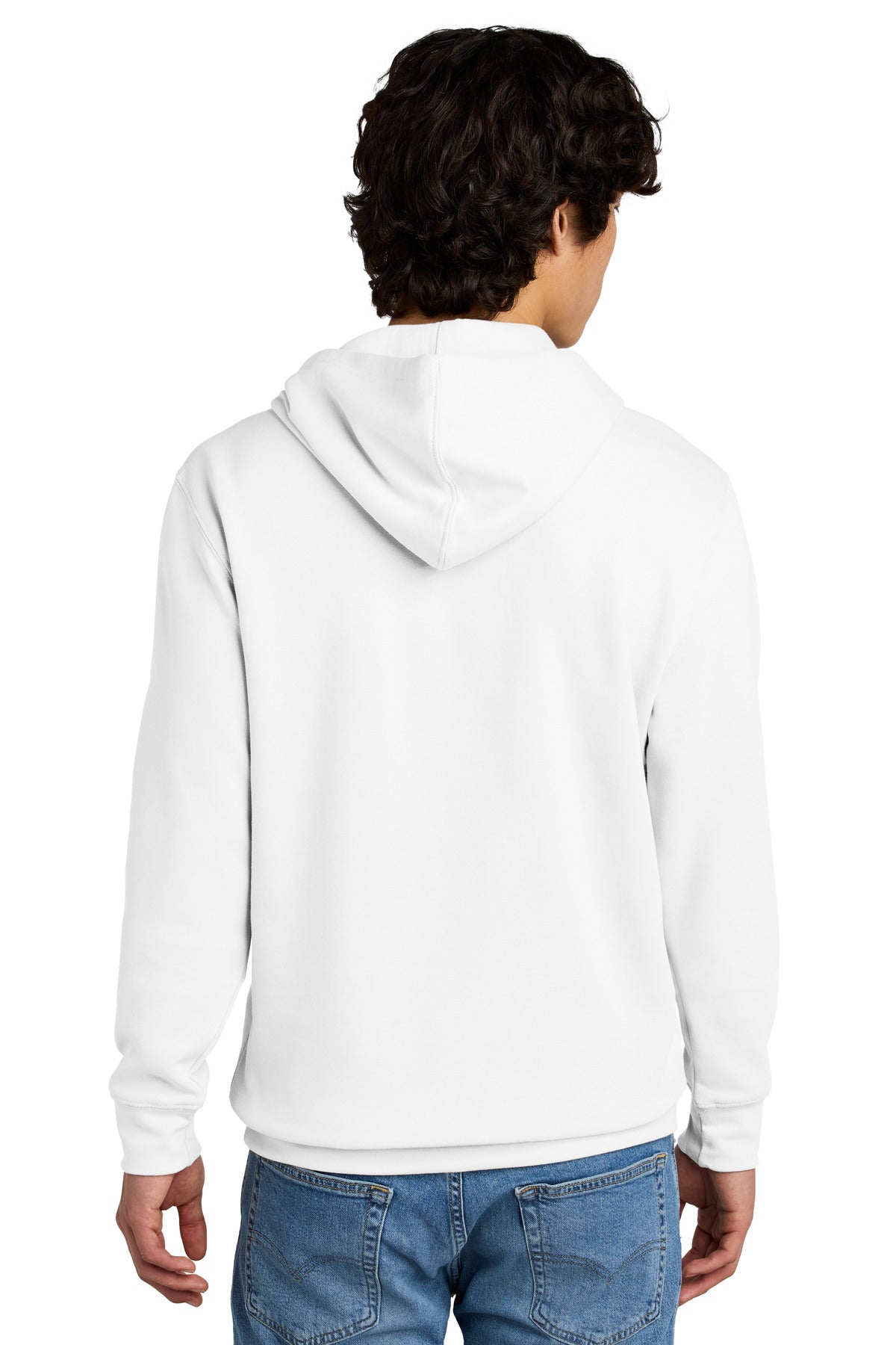 Custom Embroidered District V.I.T.Fleece Hoodie DT6100,White