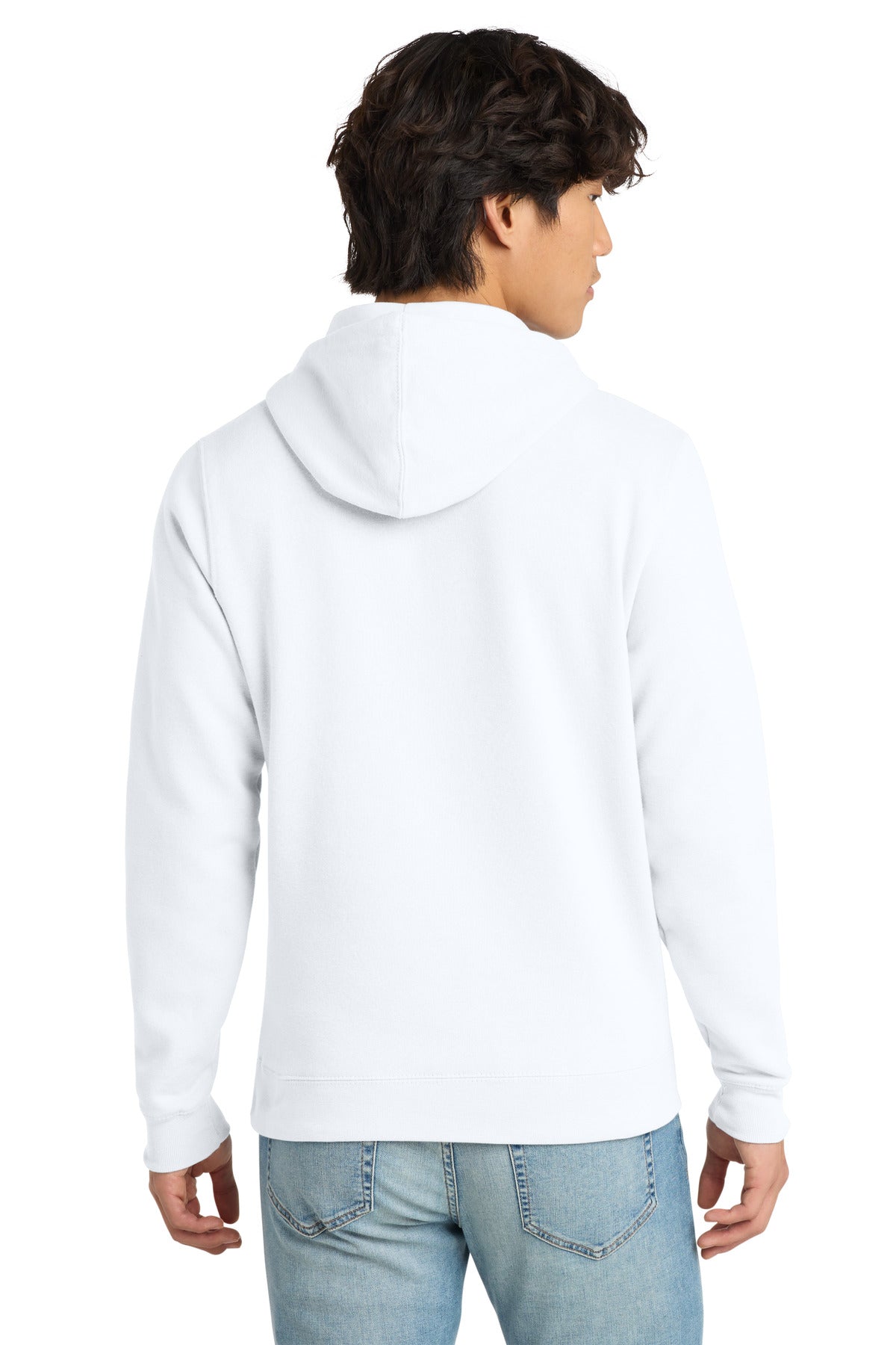 Custom Embroidered District Sweatshirts in White