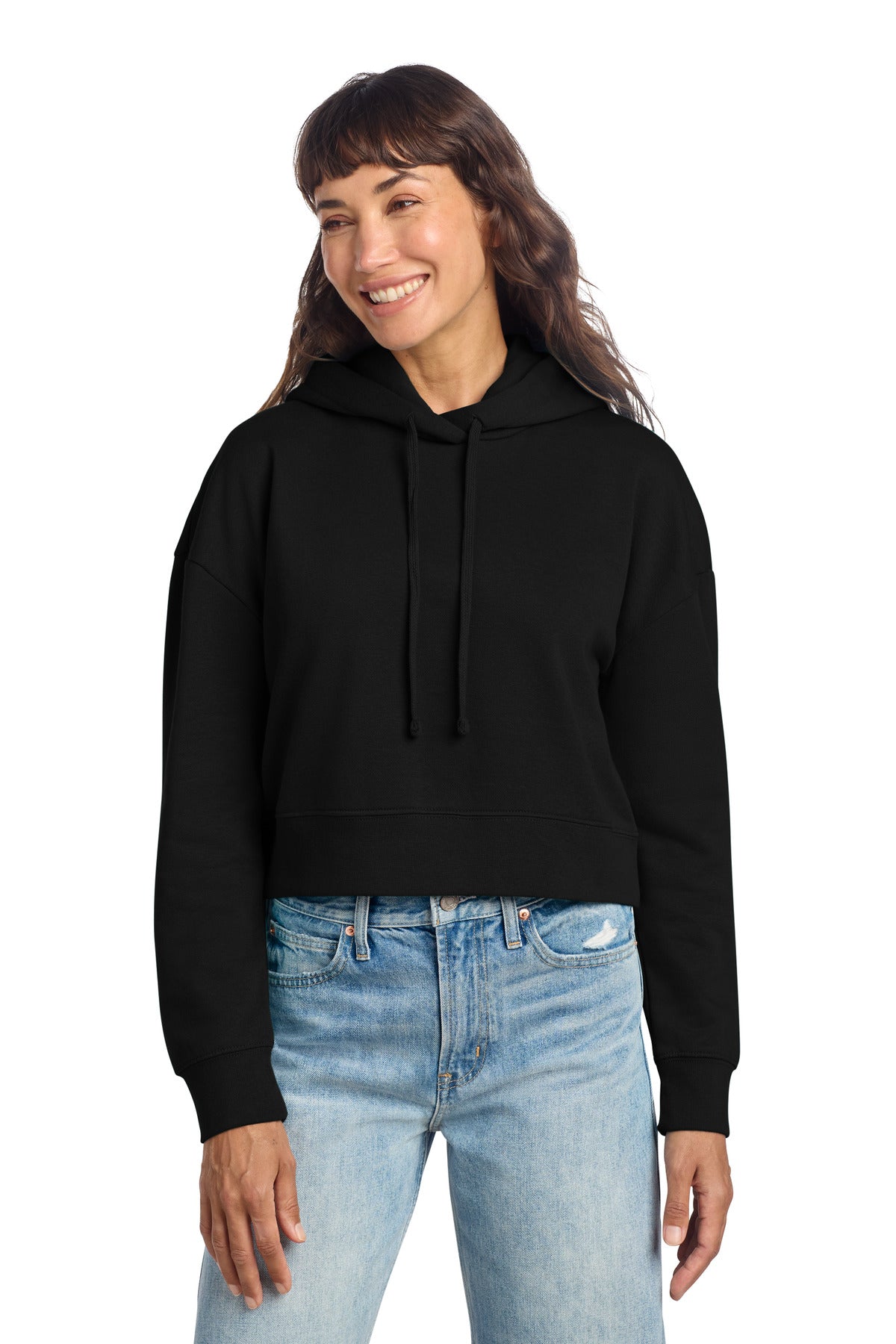 Custom Embroidered District Sweatshirts in Black