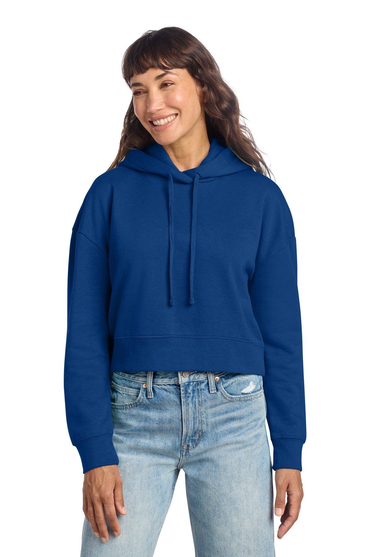Custom Embroidered District Sweatshirts in Deep Royal