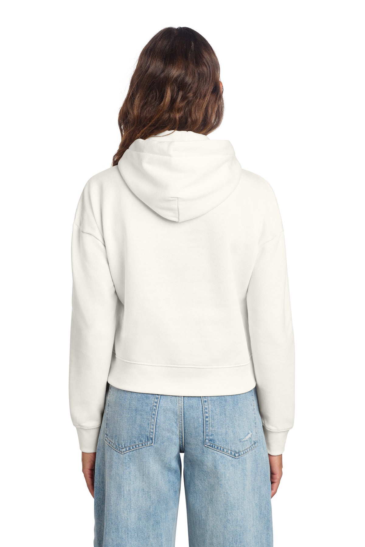 Custom Embroidered District Sweatshirts in Gardenia