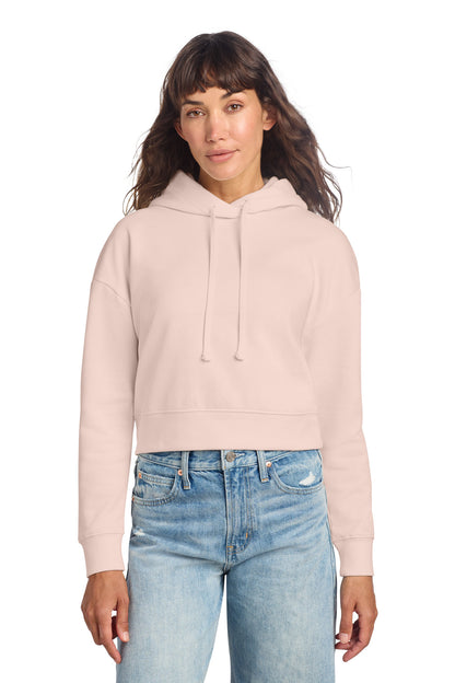 Custom Embroidered District Sweatshirts in Rosewater Pink