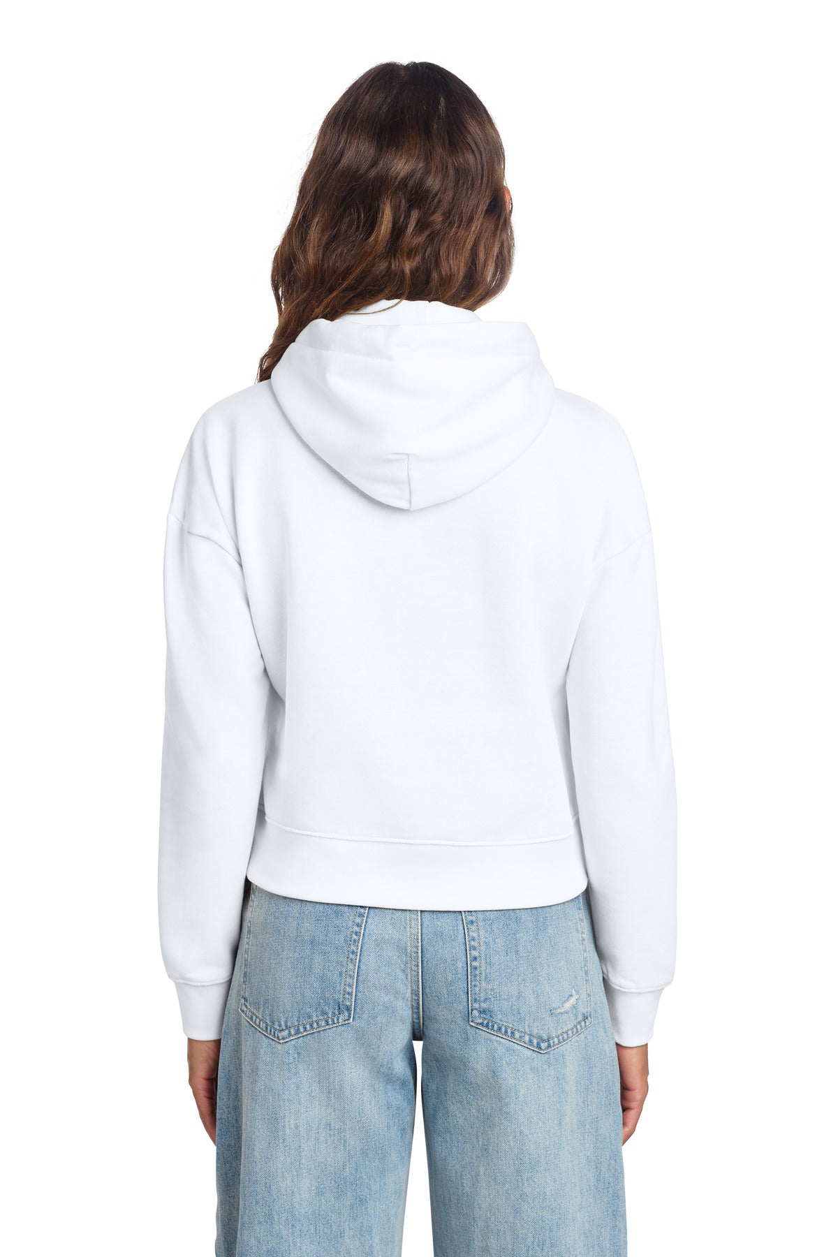 Custom Embroidered District Sweatshirts in White