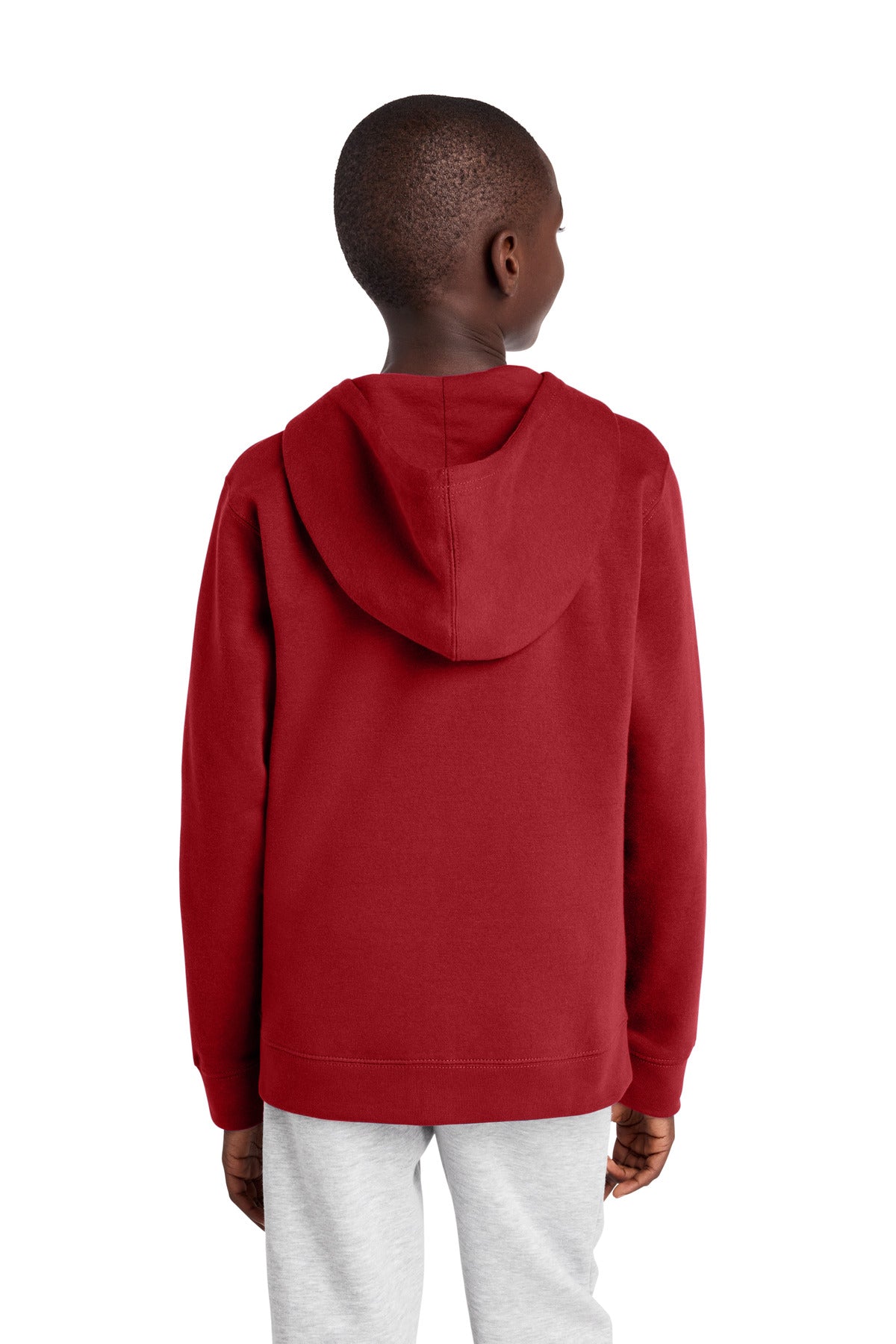 Custom Embroidered District Sweatshirts in Classic Red