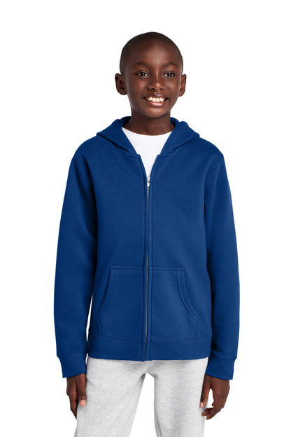 Custom Embroidered District Sweatshirts in Deep Royal