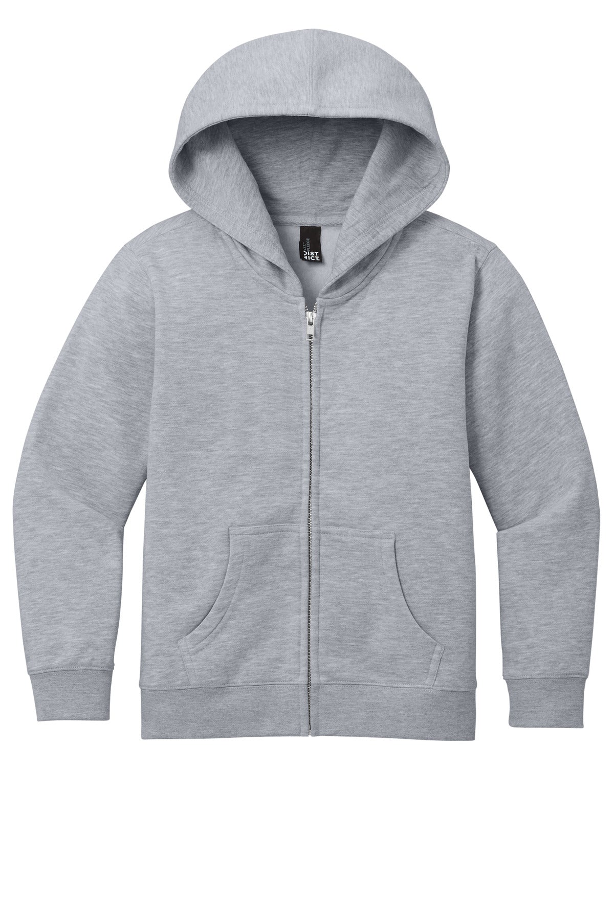 Custom Embroidered District Sweatshirts in Light Heather Grey