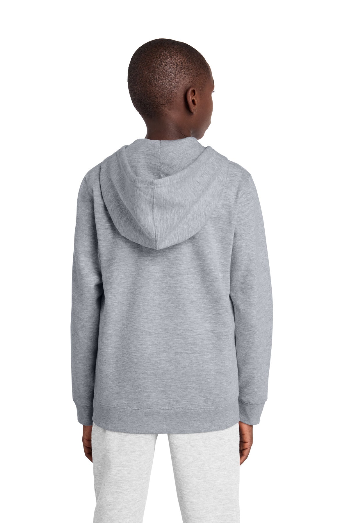 Custom Embroidered District Sweatshirts in Light Heather Grey