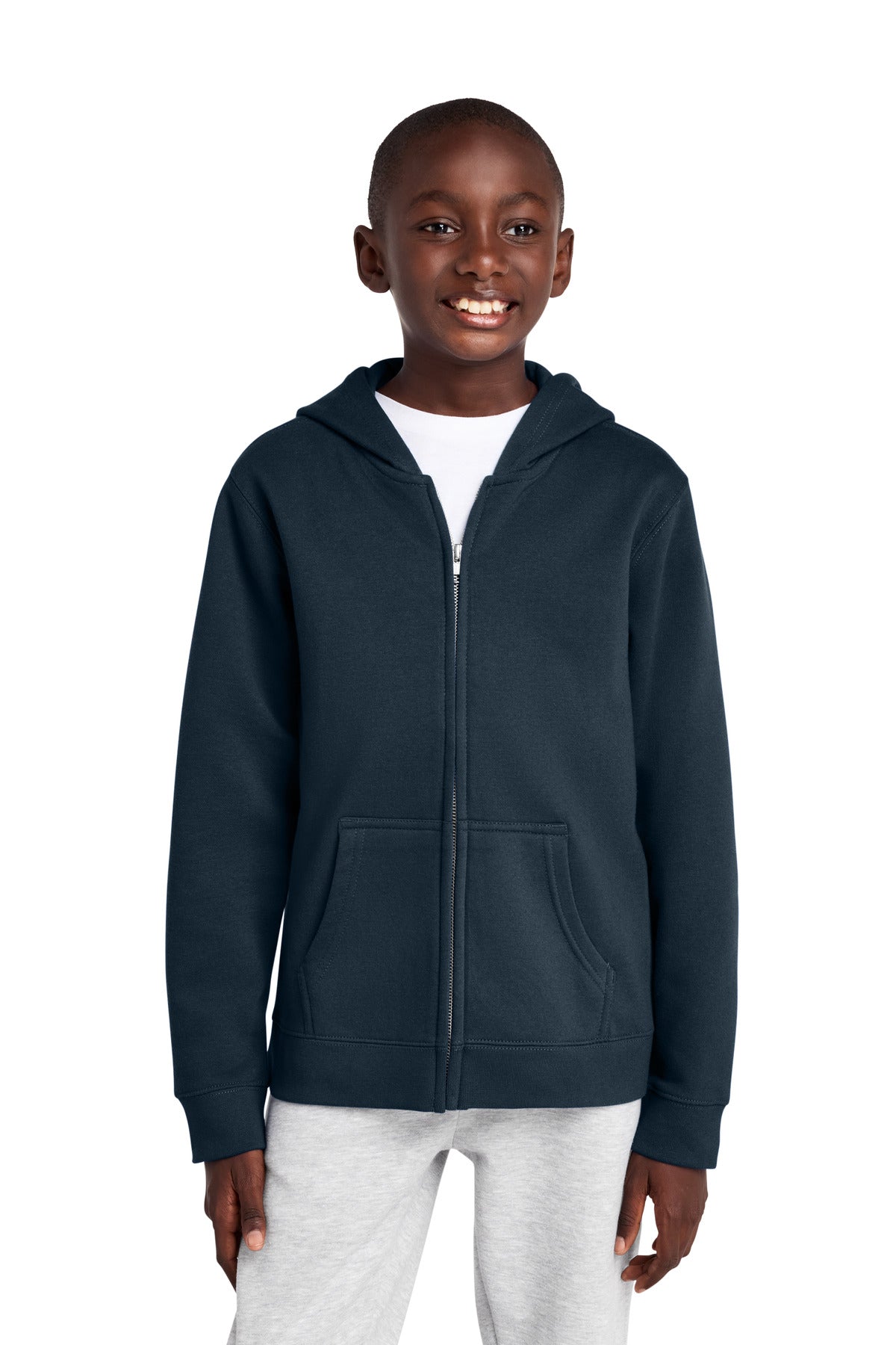 Custom Embroidered District Sweatshirts in New Navy