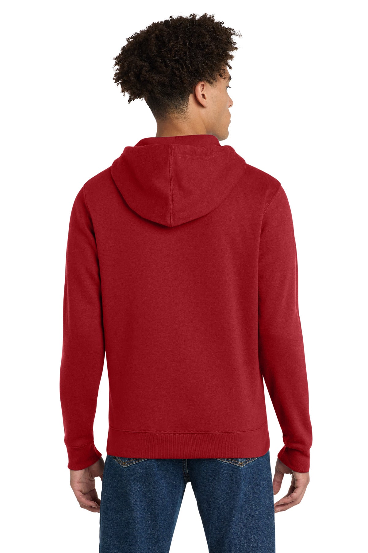Custom Embroidered District Sweatshirts in Classic Red