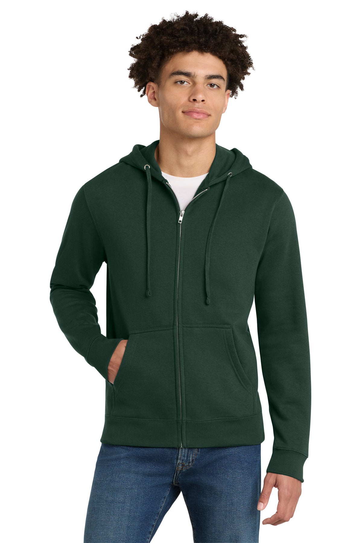 Custom Embroidered District Sweatshirts in Forest Green