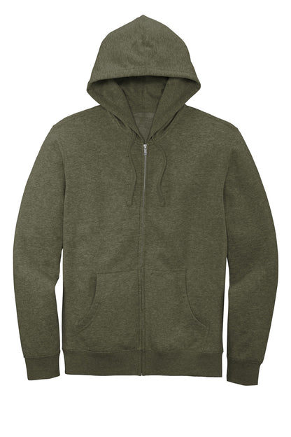 Custom Embroidered District Sweatshirts in Heathered Olive