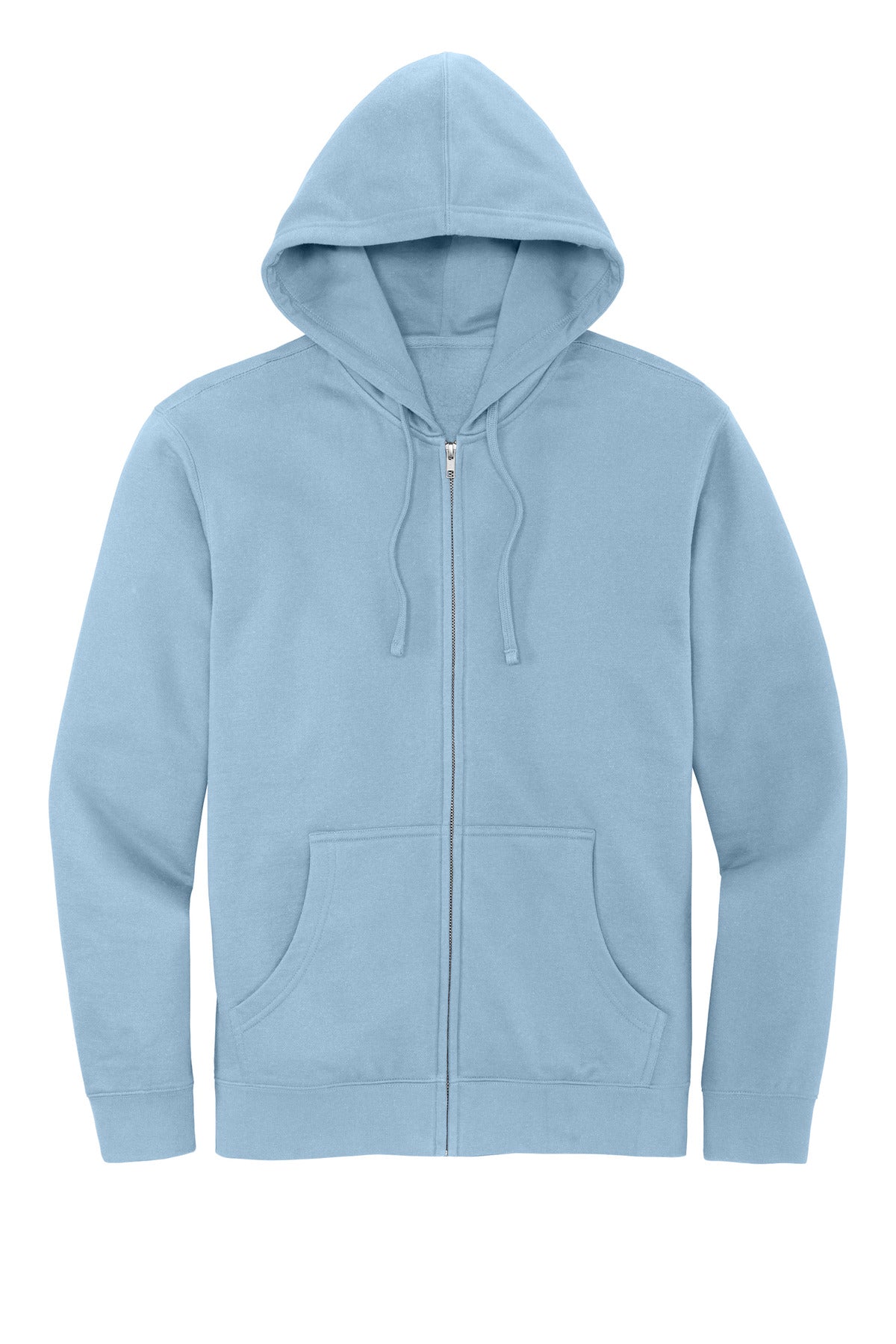 Custom Embroidered District Sweatshirts in Ice Blue