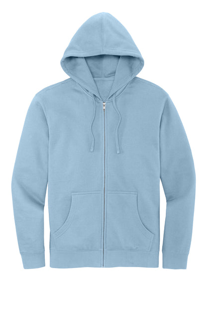 Custom Embroidered District Sweatshirts in Ice Blue