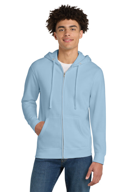 Custom Embroidered District Sweatshirts in Ice Blue