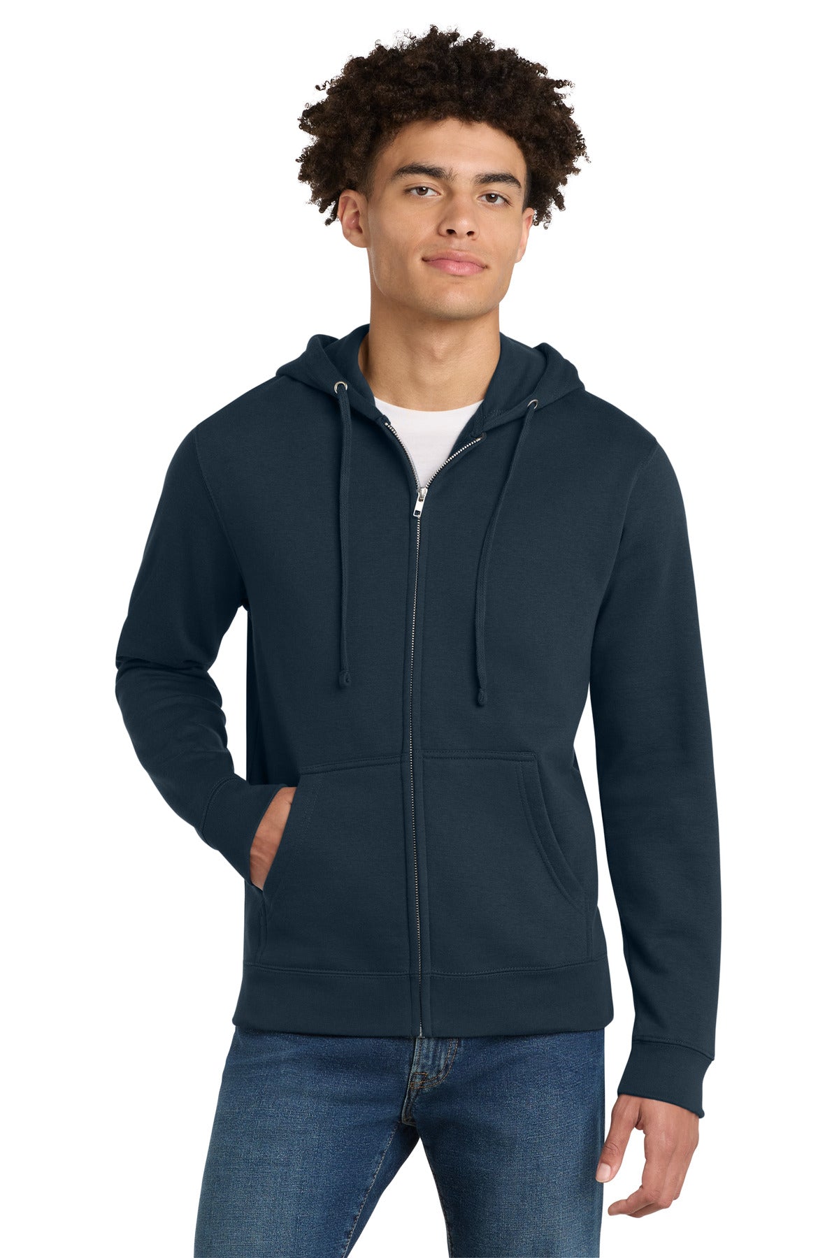 Custom Embroidered District Sweatshirts in New Navy