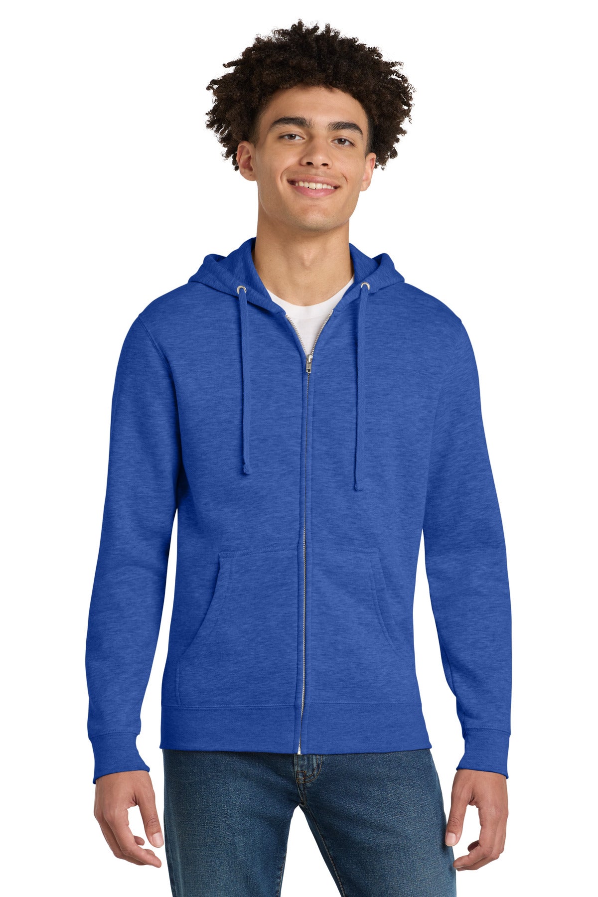 Custom Embroidered District Sweatshirts in Royal Frost