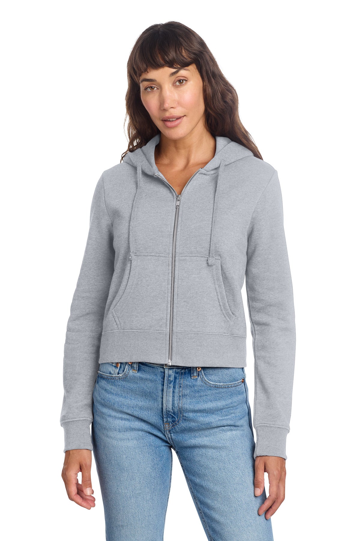 Custom Embroidered District Sweatshirts/Fleece in Light Heather Grey