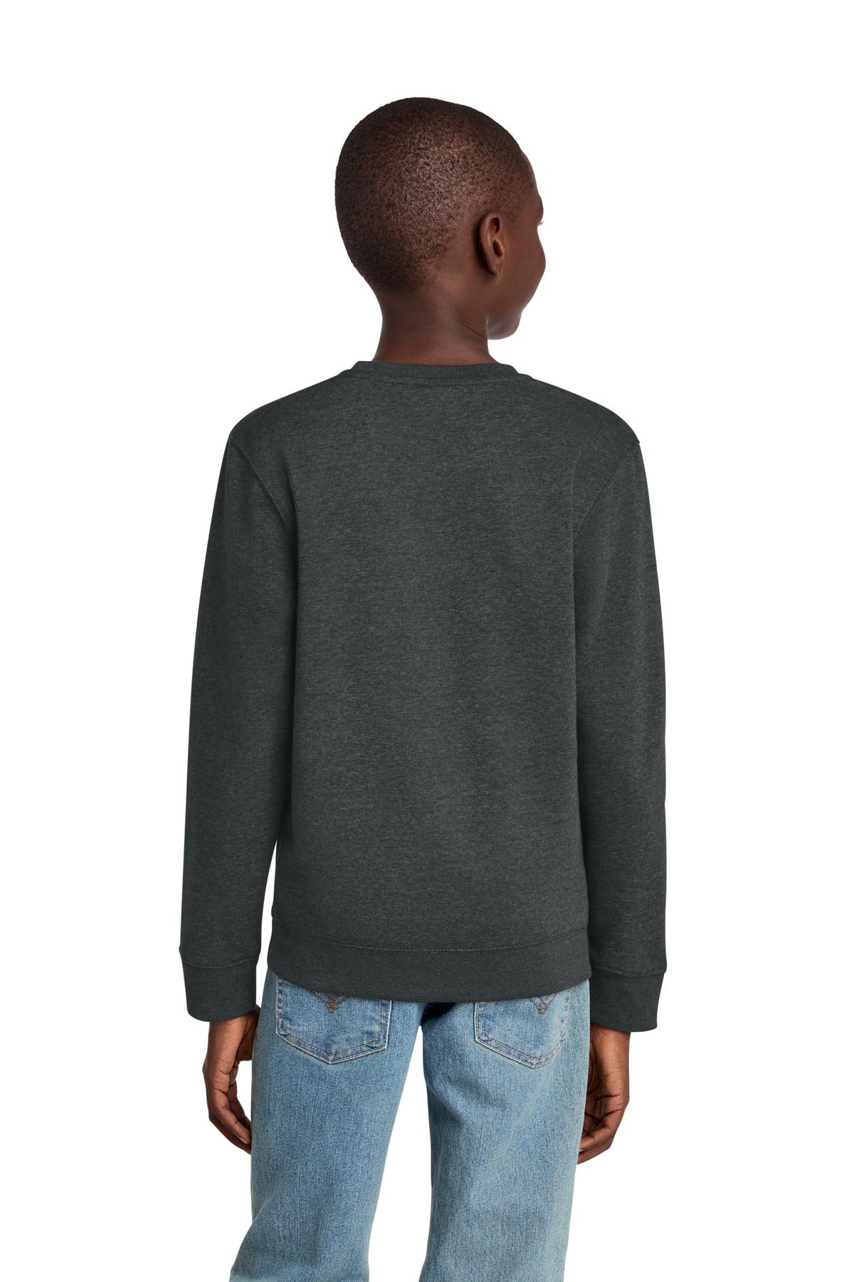 Custom Embroidered District Sweatshirts/Fleece in Heathered Charcoal