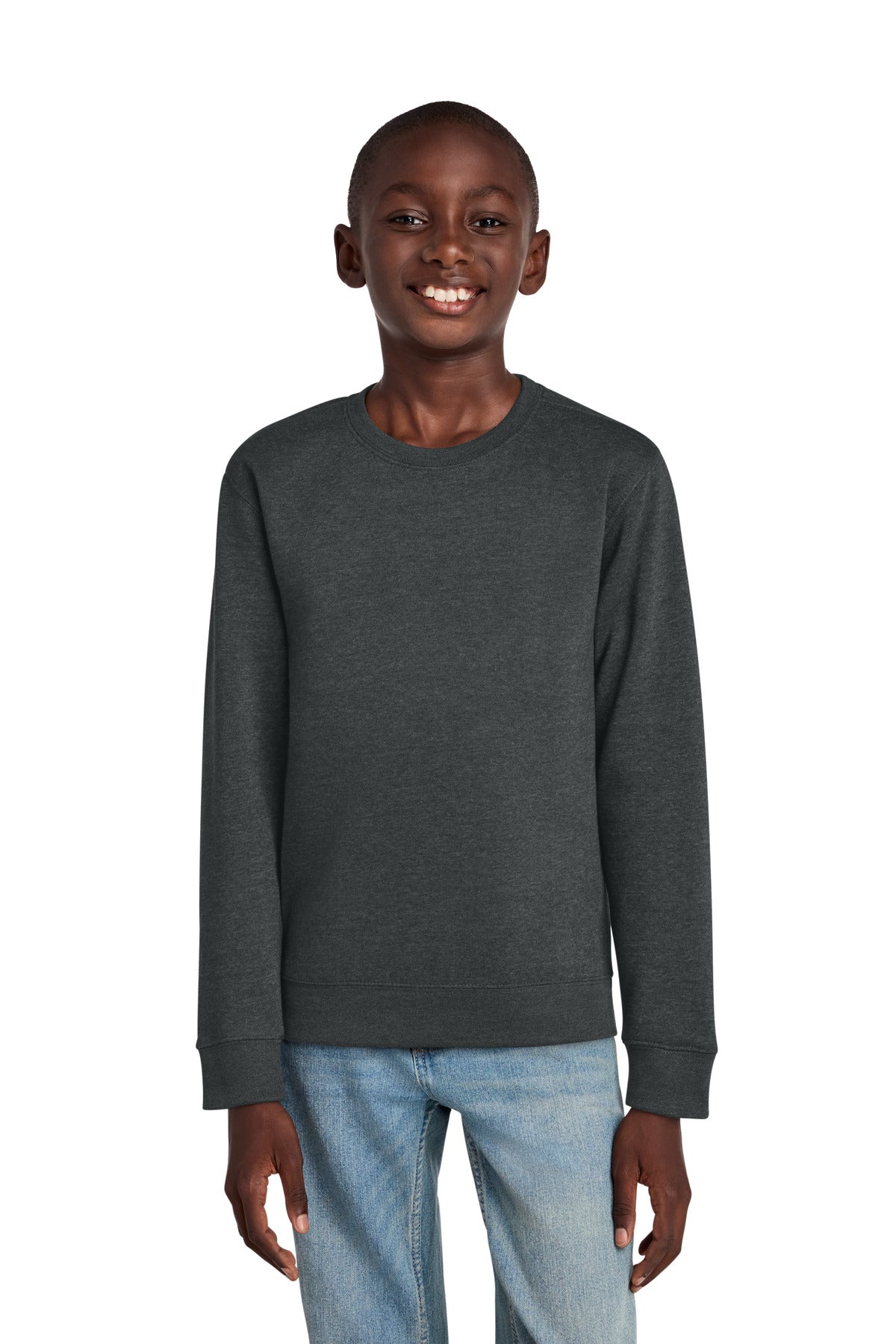 Custom Embroidered District Sweatshirts/Fleece in Heathered Charcoal