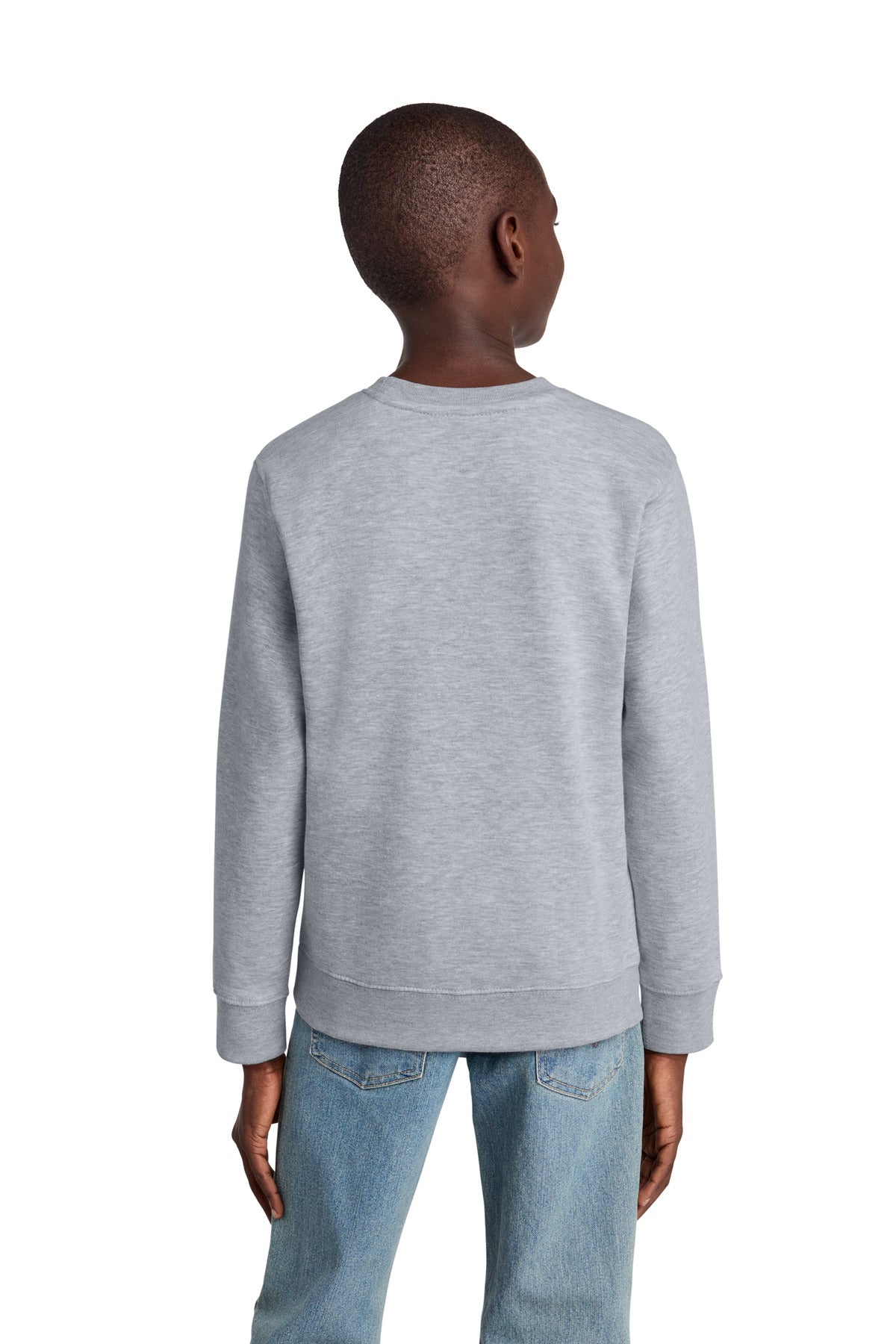 Custom Embroidered District Sweatshirts/Fleece in Light Heather Grey