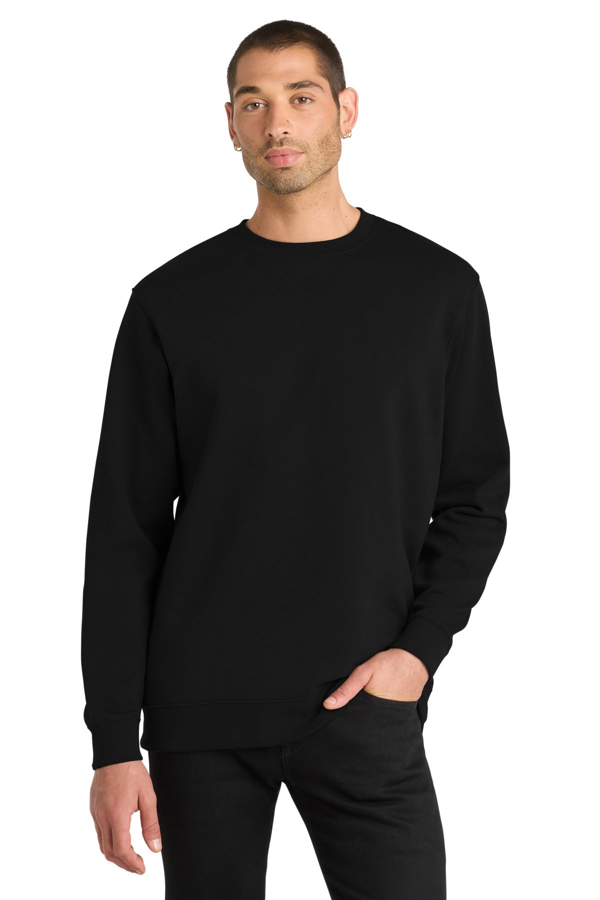 Custom Embroidered District Sweatshirts in Black