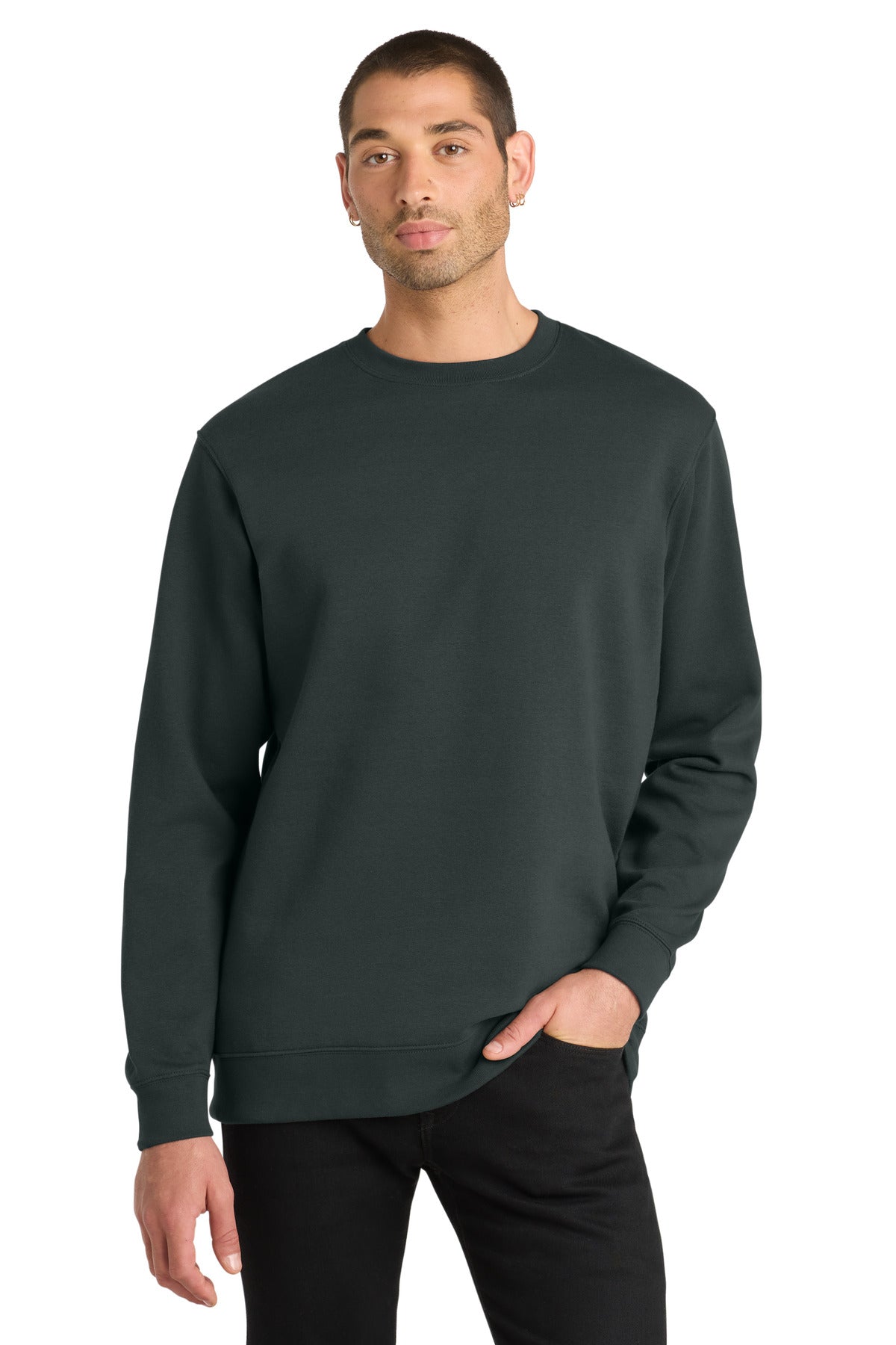 Custom Embroidered District Sweatshirts in Charcoal